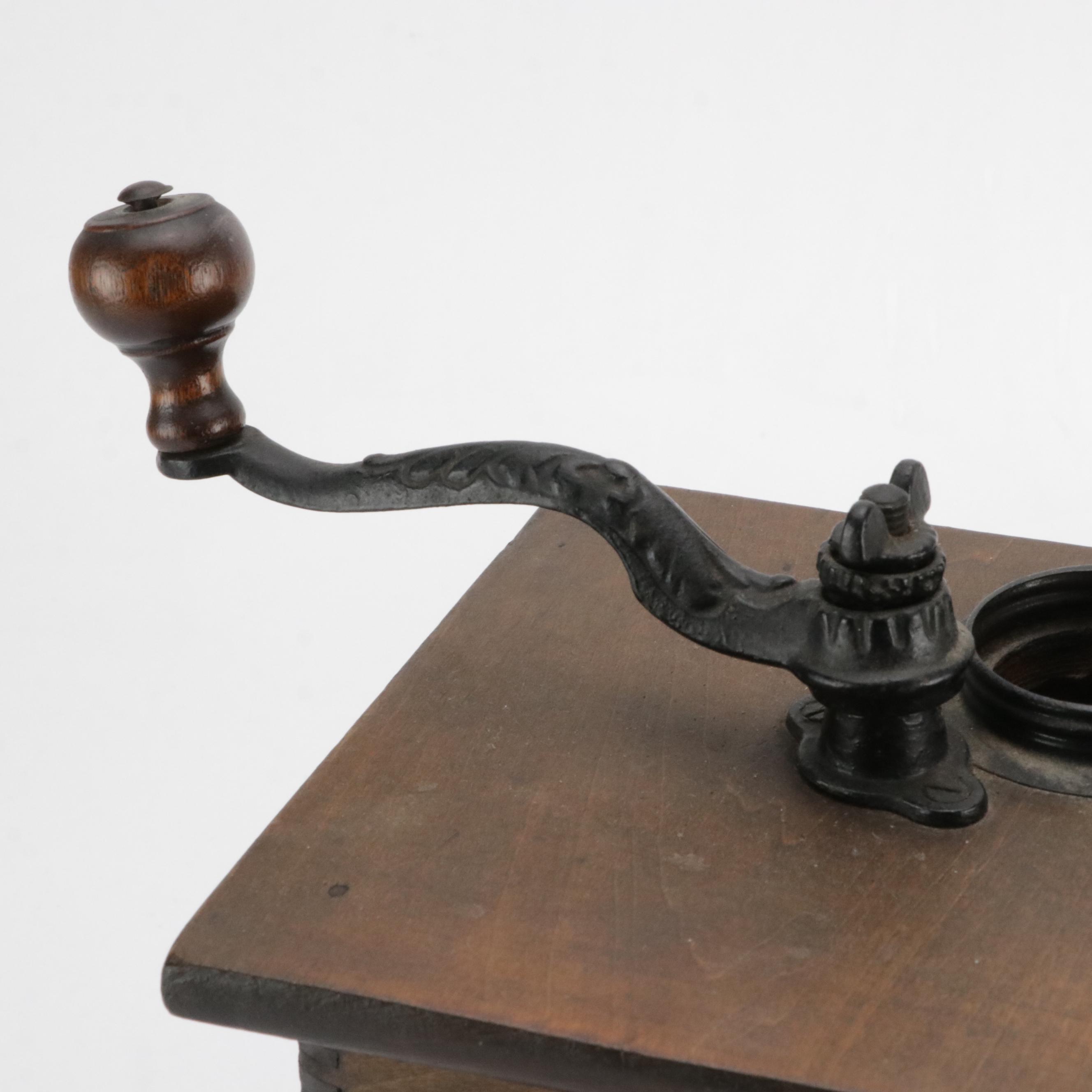 Victorian Hand Crank Coffee Mill.with Mercantile Paper Cutter
