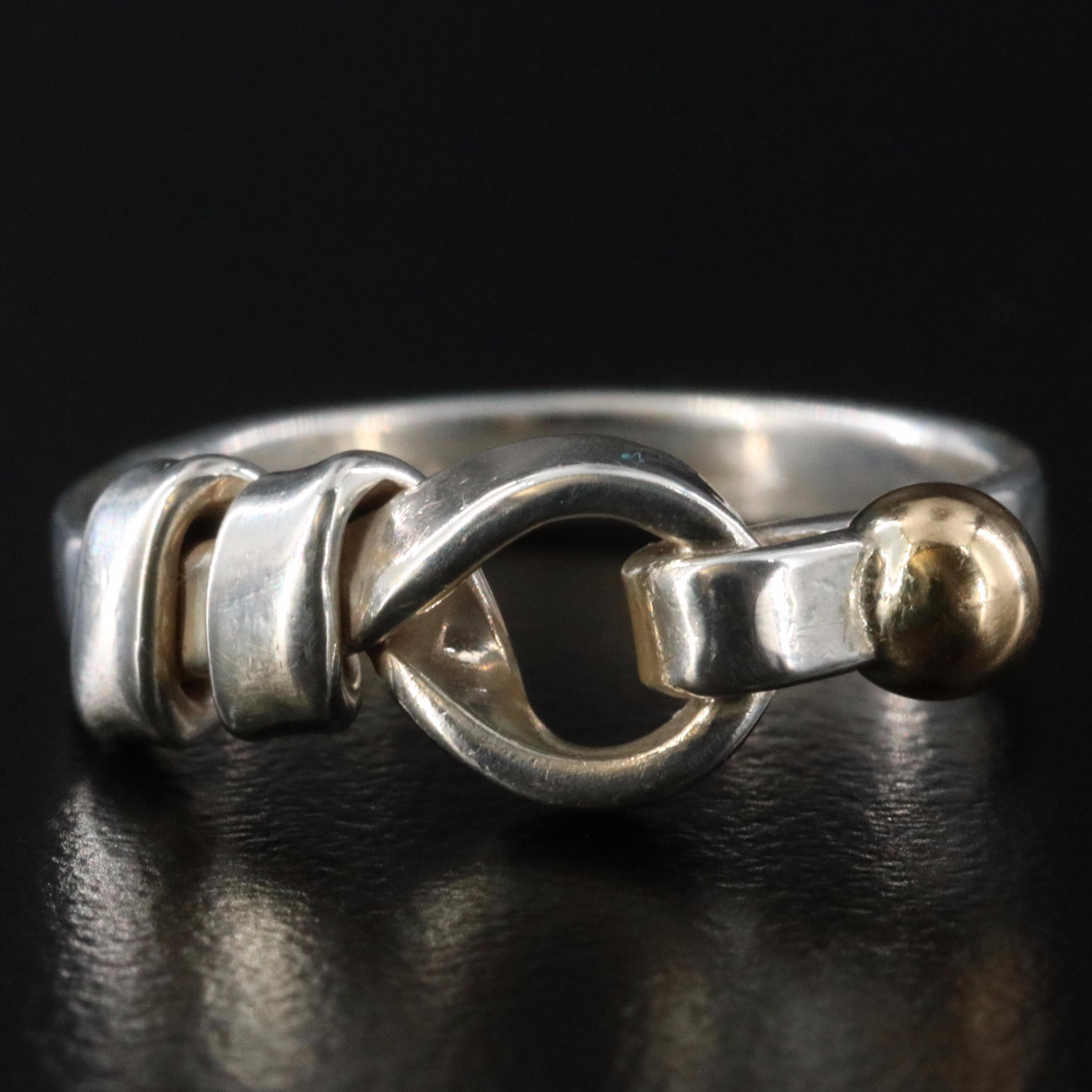 Tiffany & Co. Sterling Hook and Eye Ring with 18K Accent