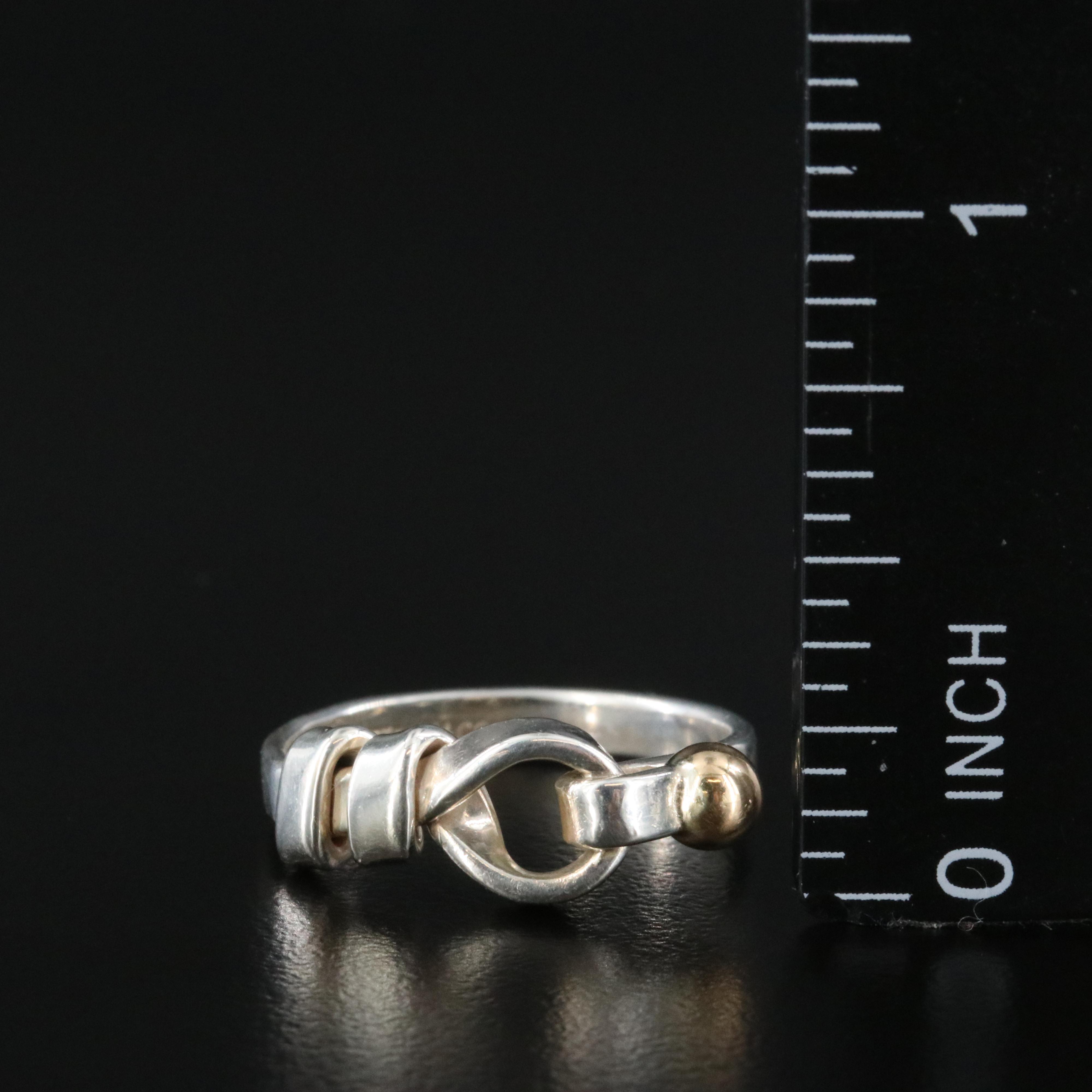 Tiffany & Co. Sterling Hook and Eye Ring with 18K Accent