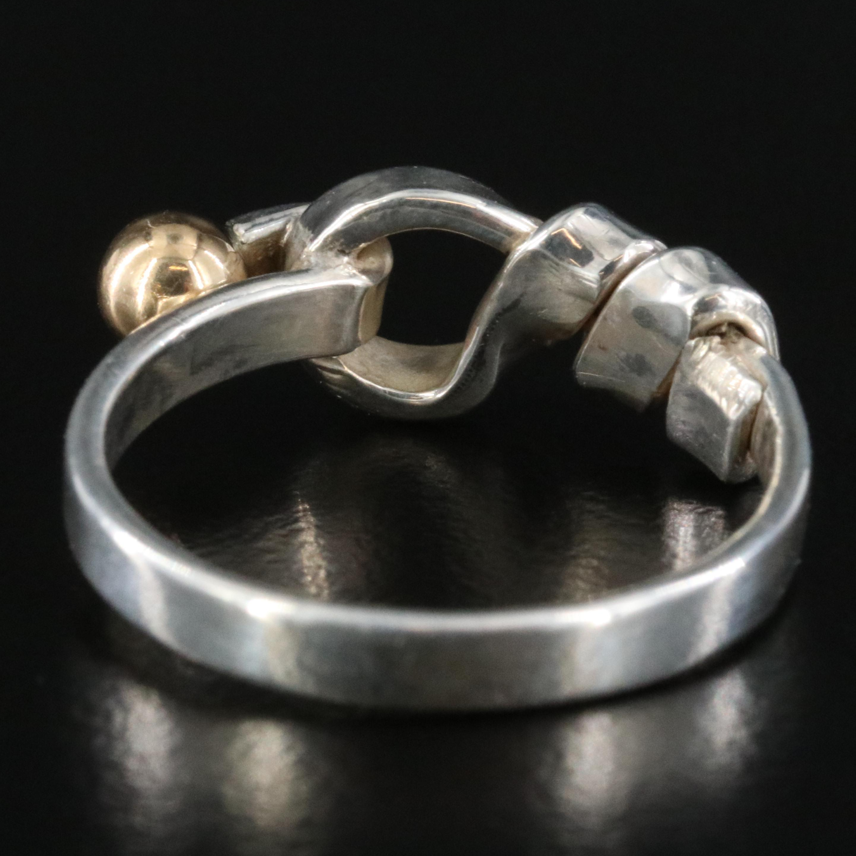 Tiffany & Co. Sterling Hook and Eye Ring with 18K Accent