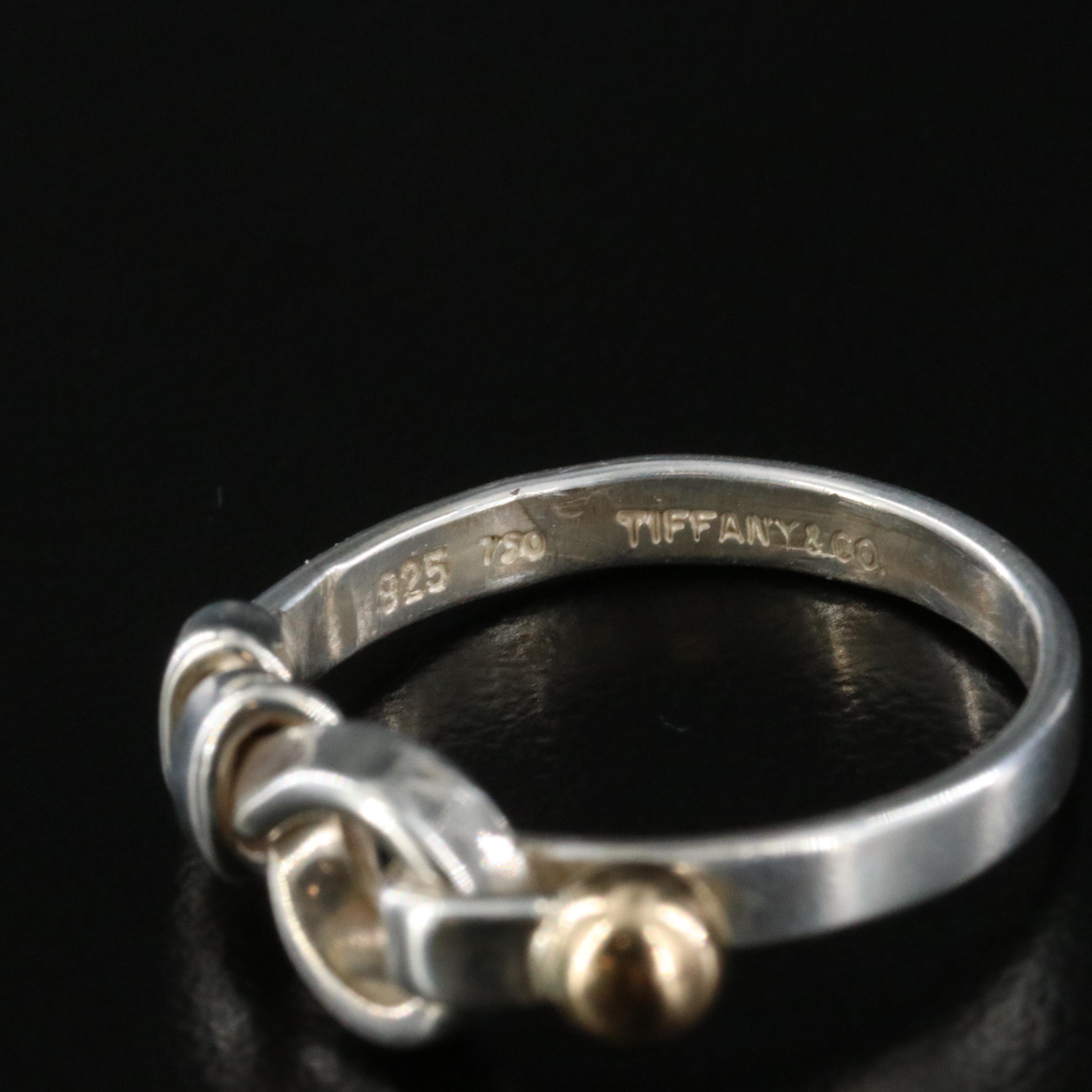 Tiffany & Co. Sterling Hook and Eye Ring with 18K Accent