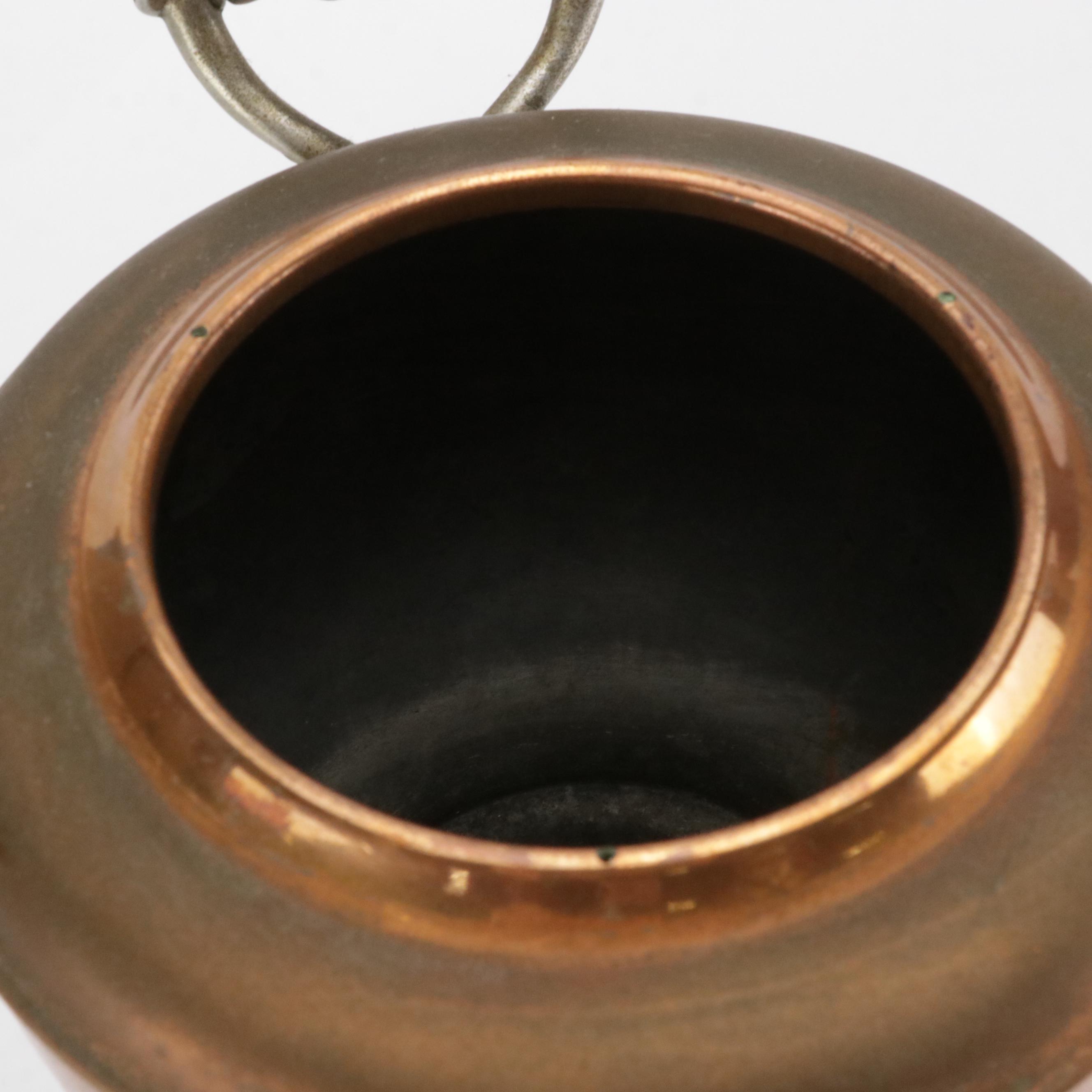 Victorian Brass Plated Kettle on Stand and Hot Water Dispenser