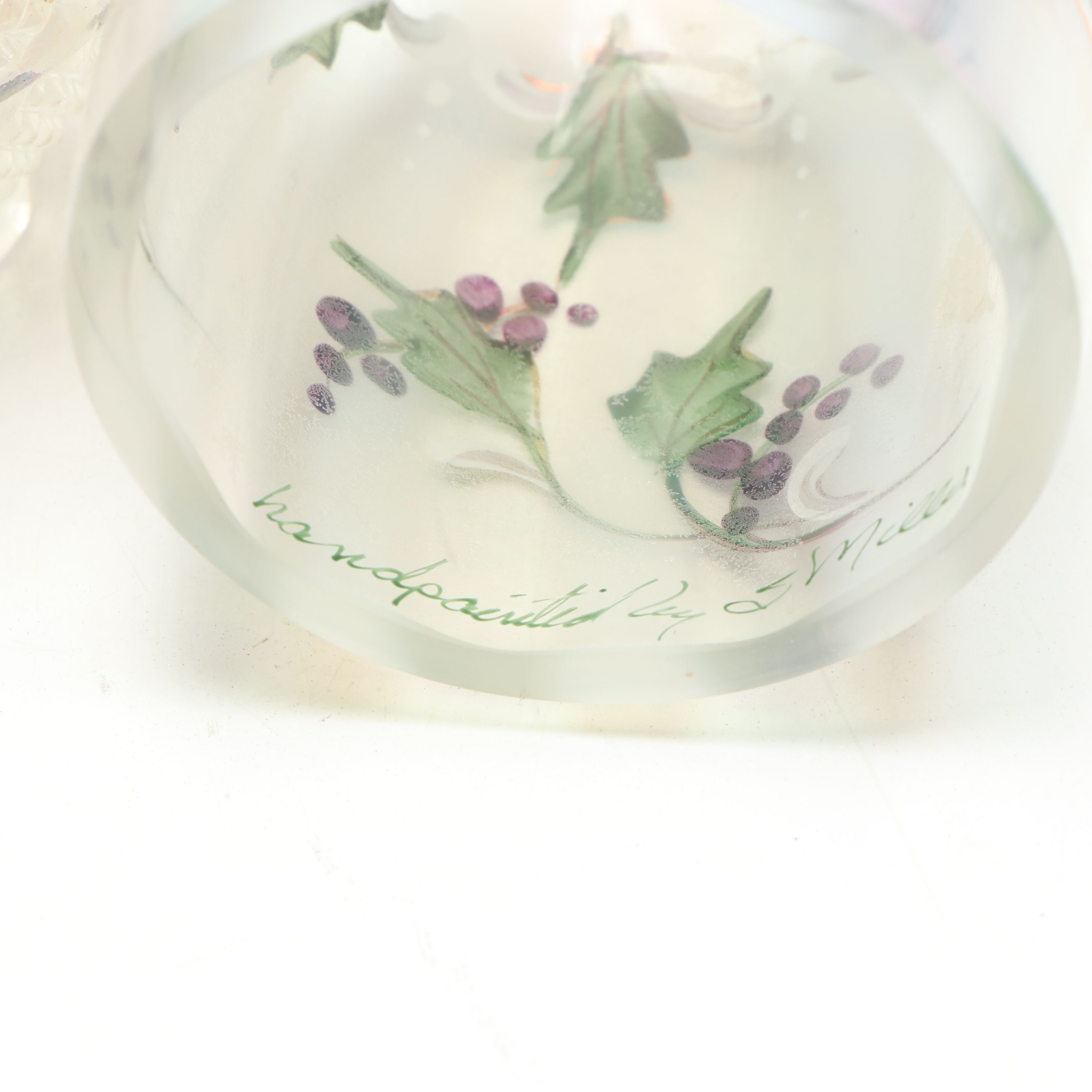 Fenton Hobnail Milk Glass "Holly Berry" Fairy Lamp with Other Glass Fairy Lamps