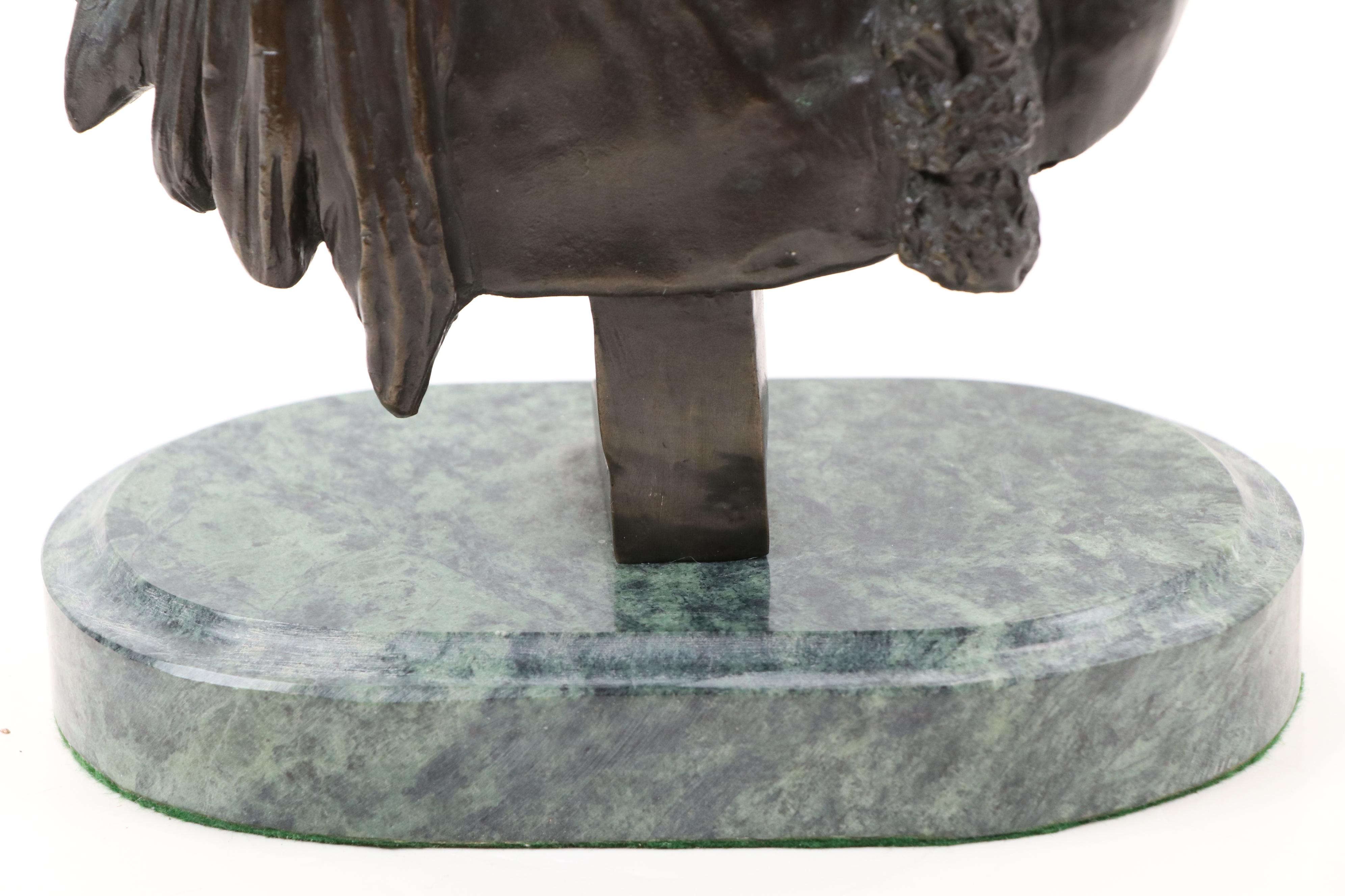 Cast Bronze Bust of Native American After Charles Marion Russell