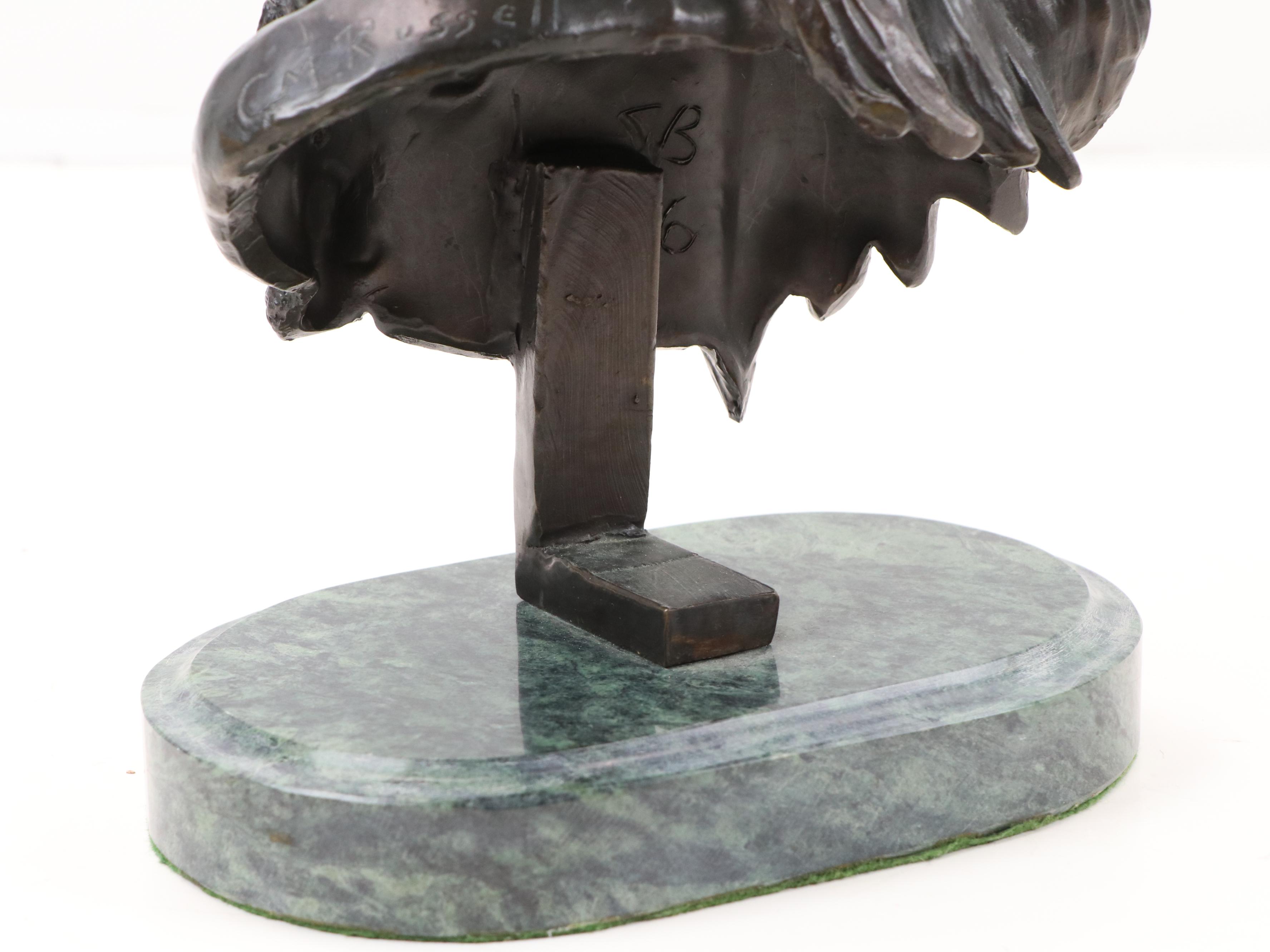 Cast Bronze Bust of Native American After Charles Marion Russell