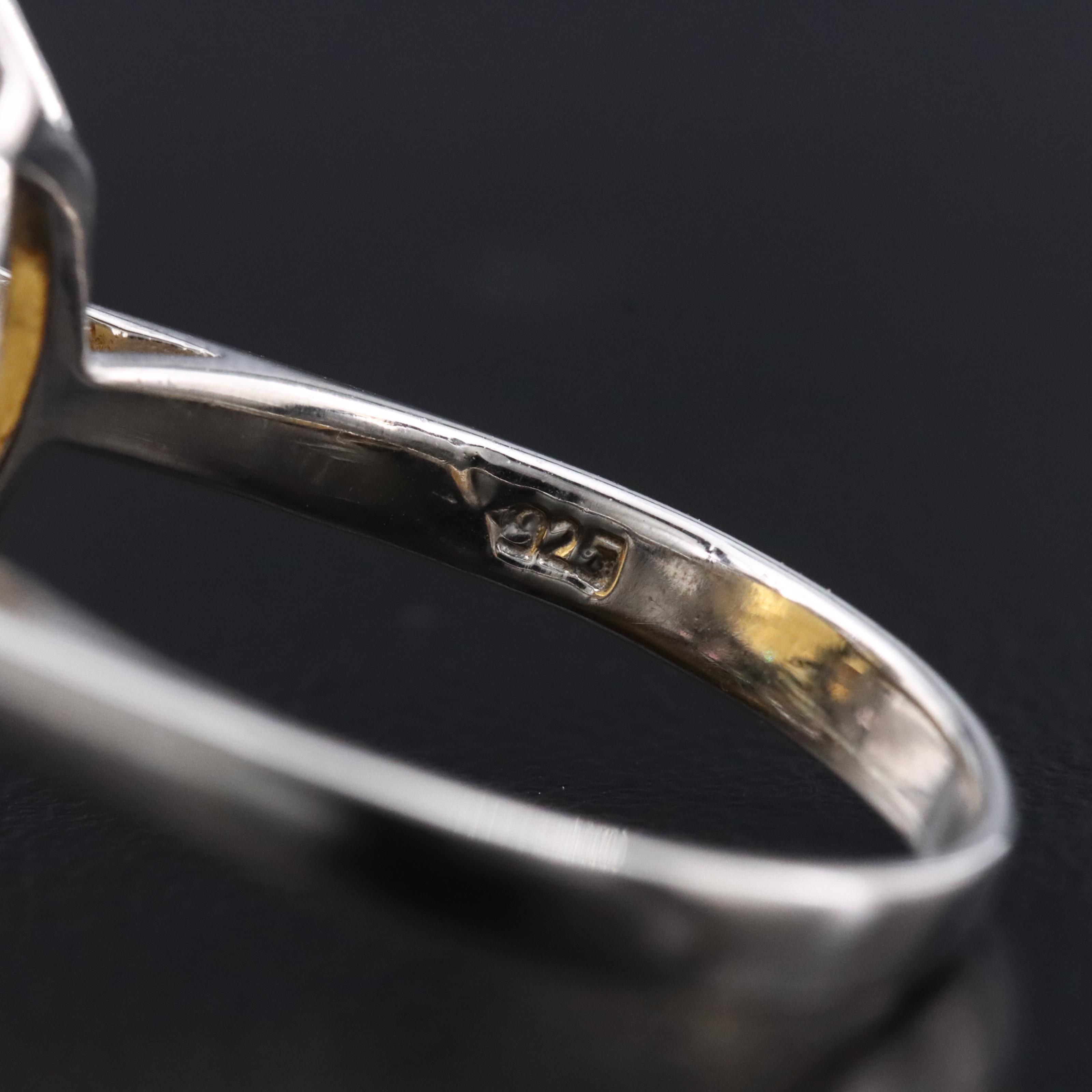 Sterling Citrine and Tourmaline Ring