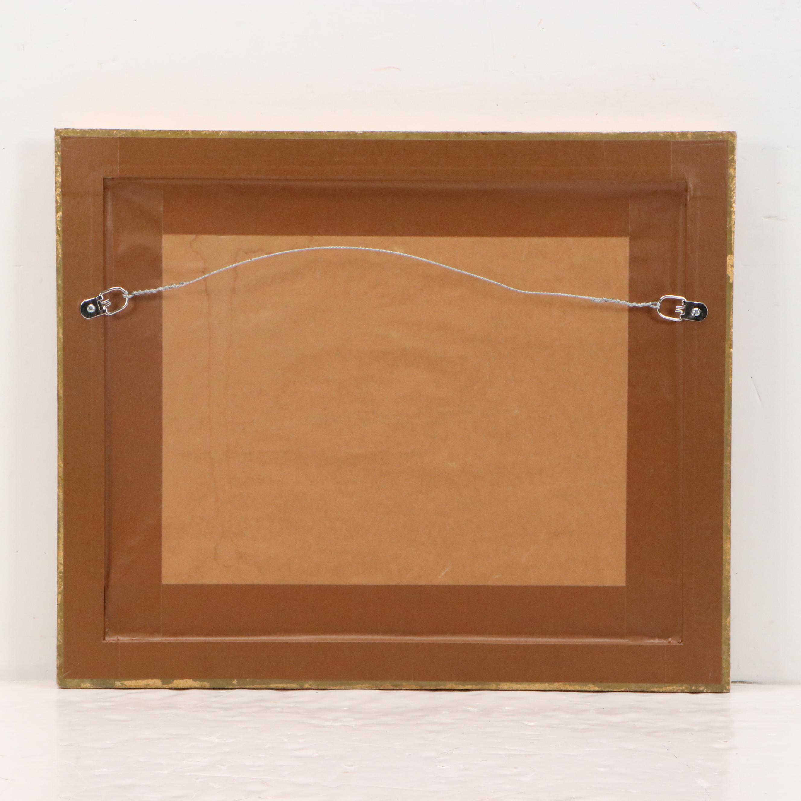 Paul Sawyier Watercolor Painting of Courtyard with Fountain