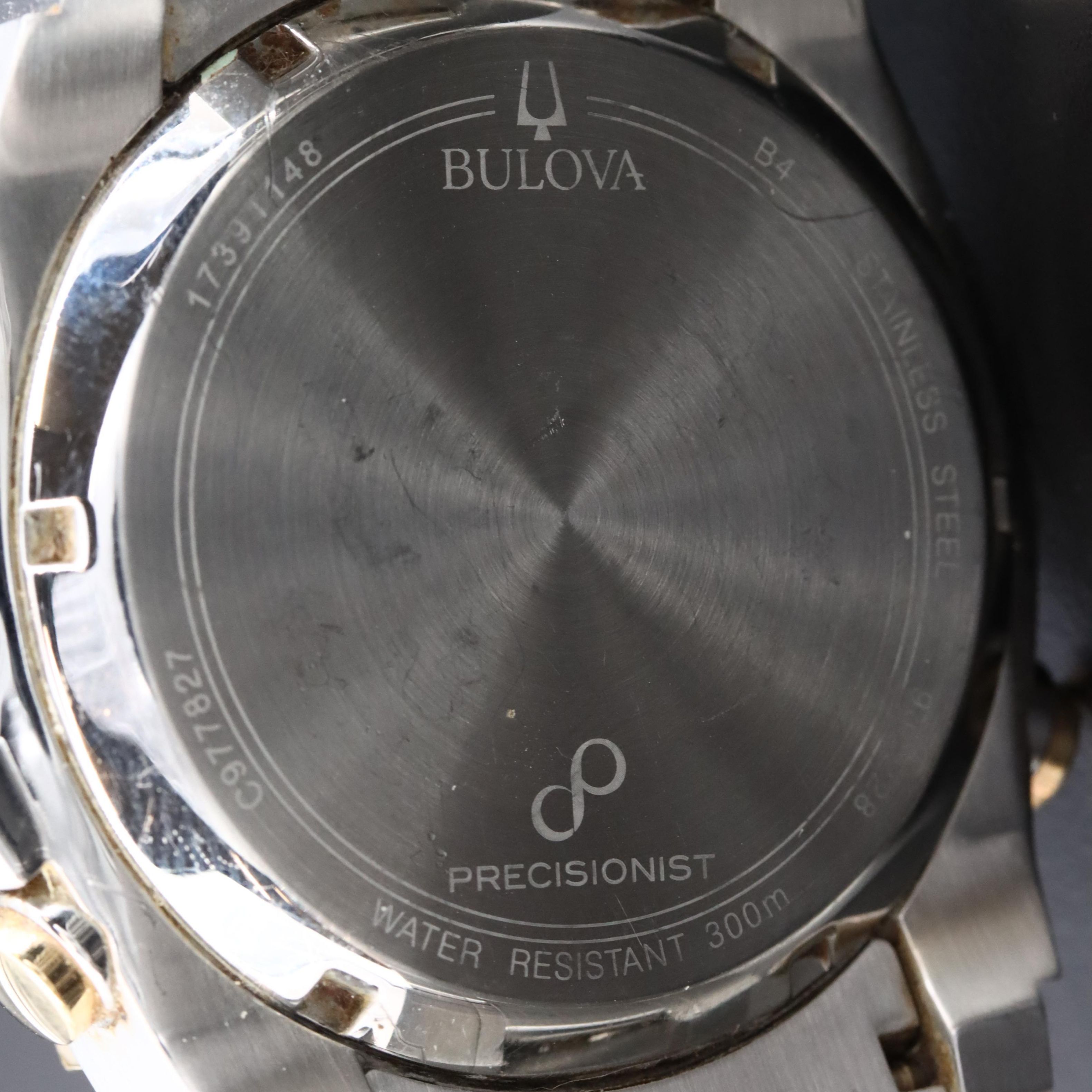 Bulova Precisionist Chronograph Black Dial Two-Tone Watch 98B228