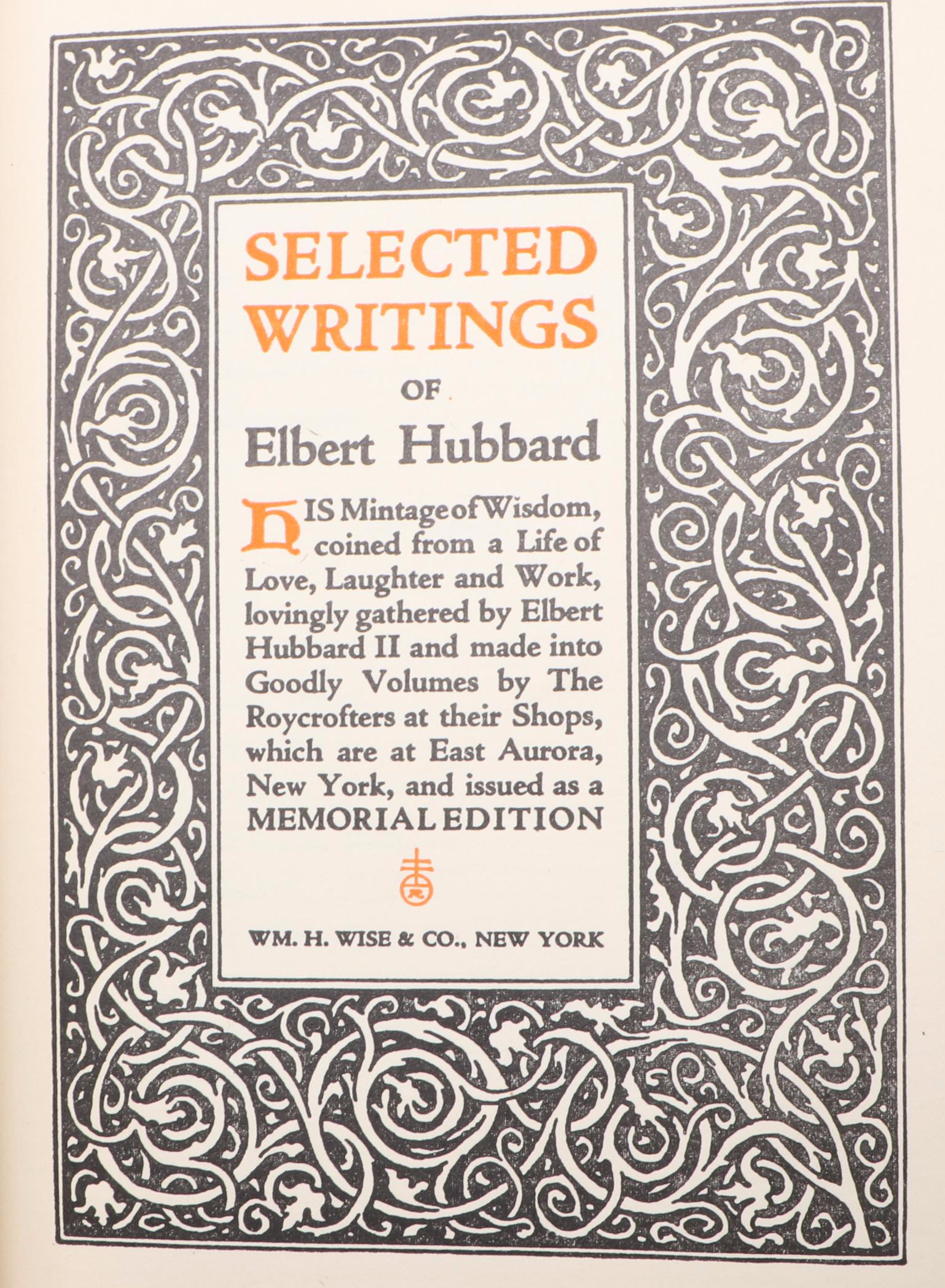 Memorial Edition "Selected Writings of Elbert Hubbard" Partial Set, 1922