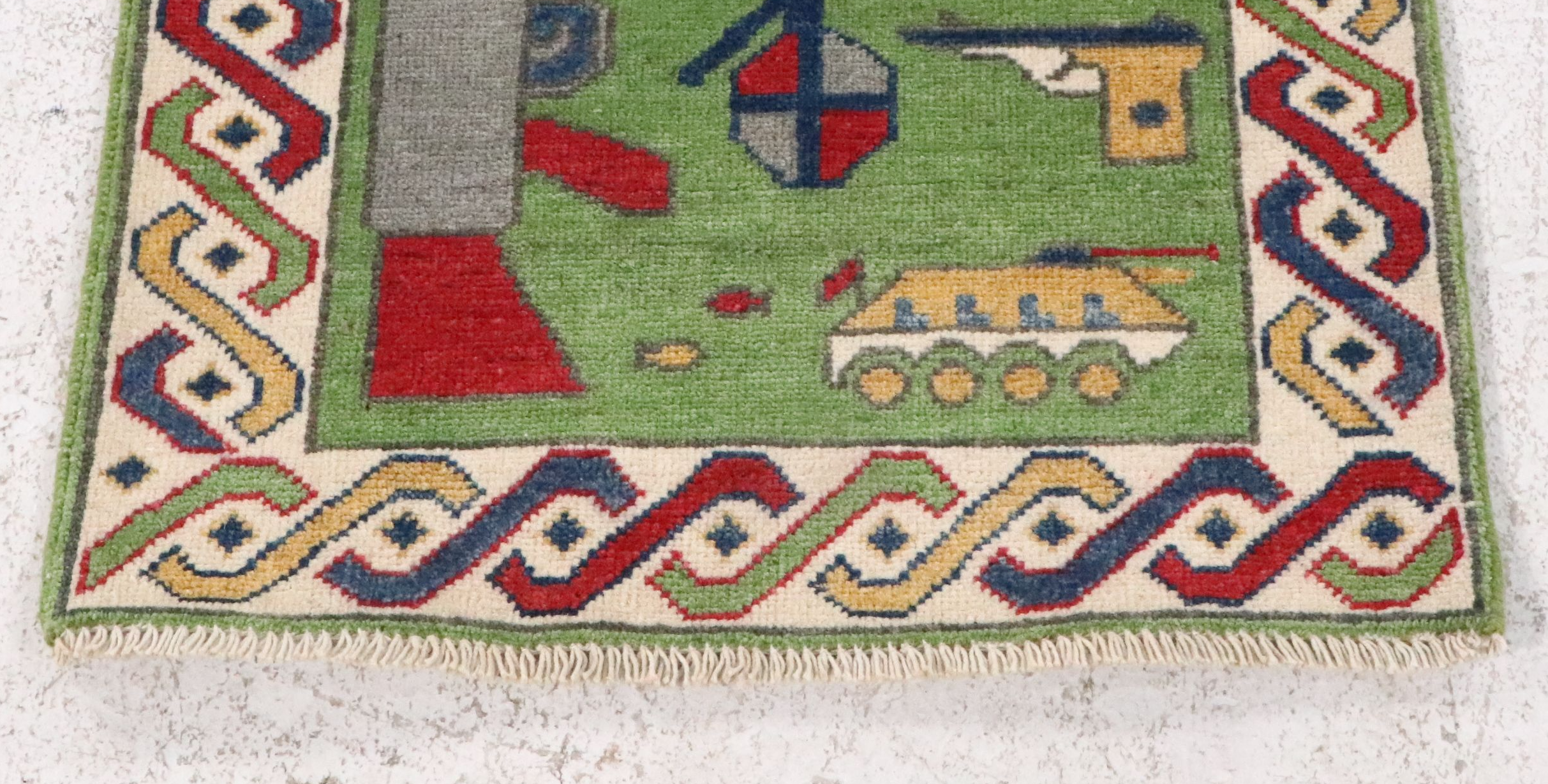 2' x 3' Hand-Knotted Afghan War Rug