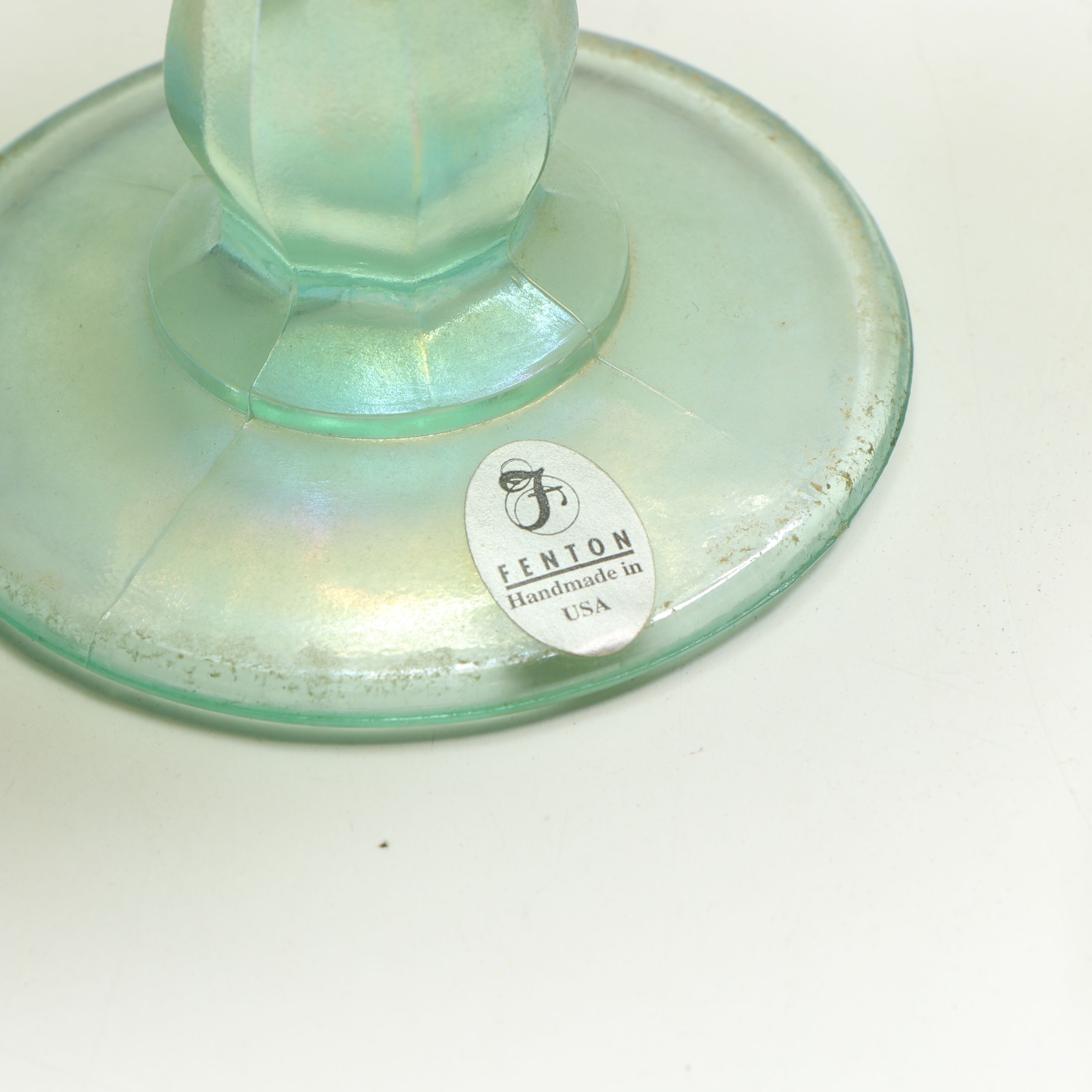 Fenton Hobnail Iridescent Glass Fairy Lamps