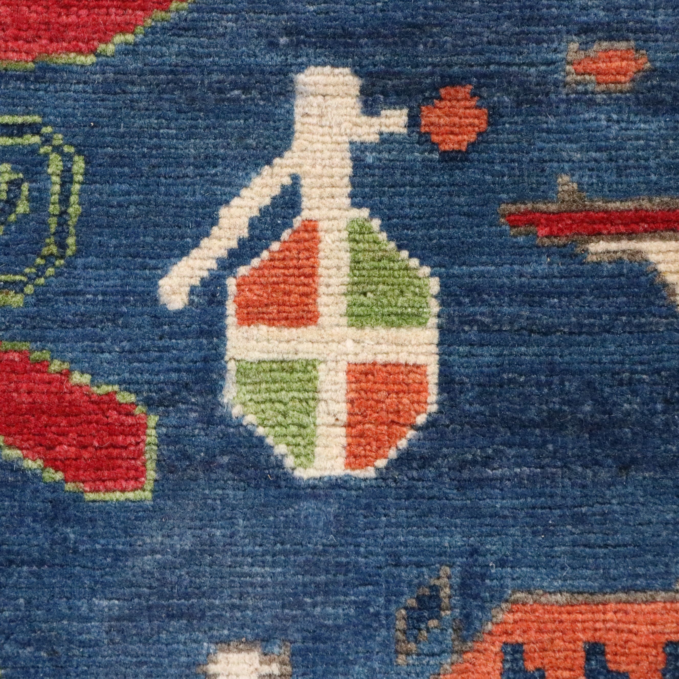 1'11 x 2'11 Hand-Knotted Afghan War Rug