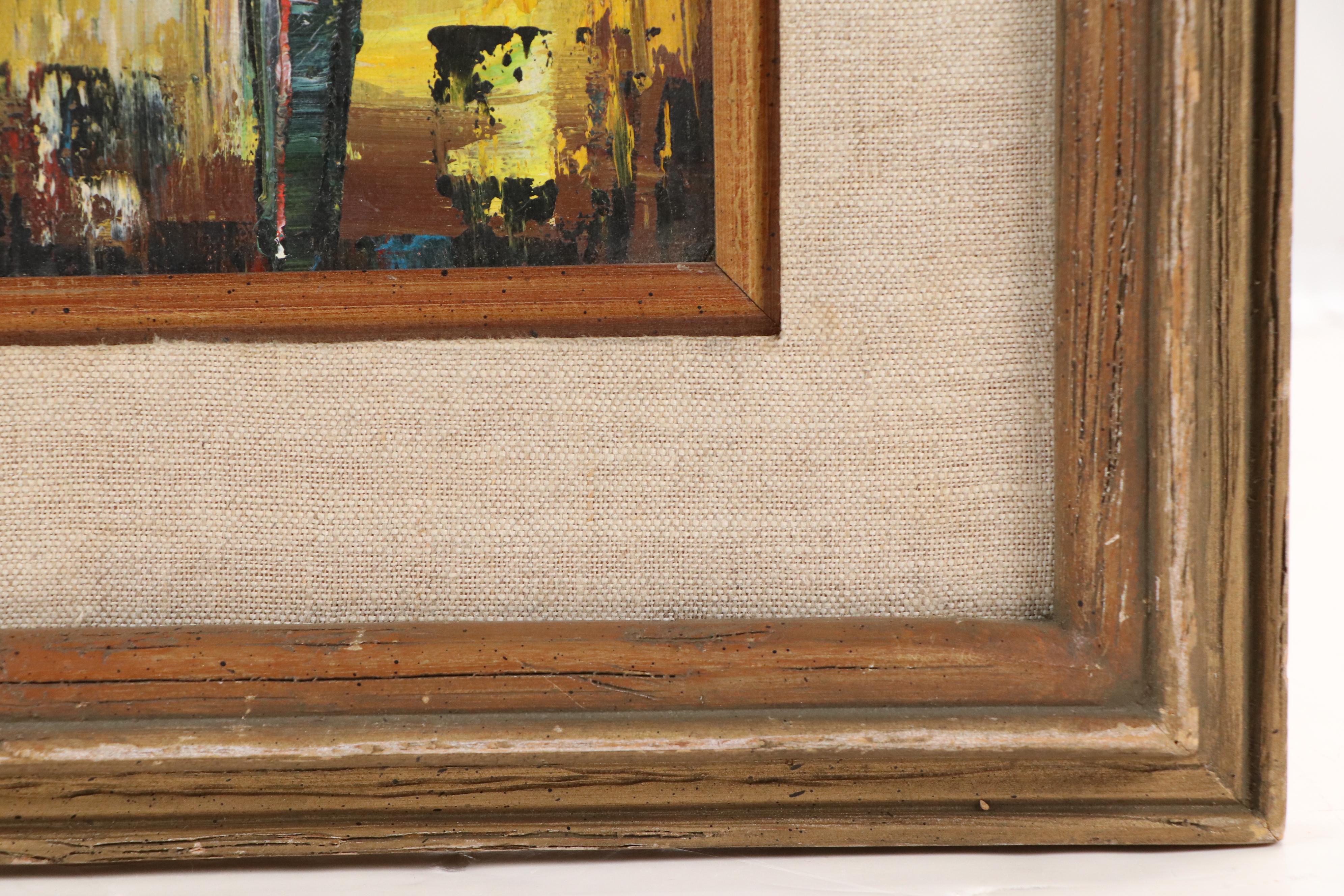 Oil Painting of Abstract Composition, Mid-20th Century