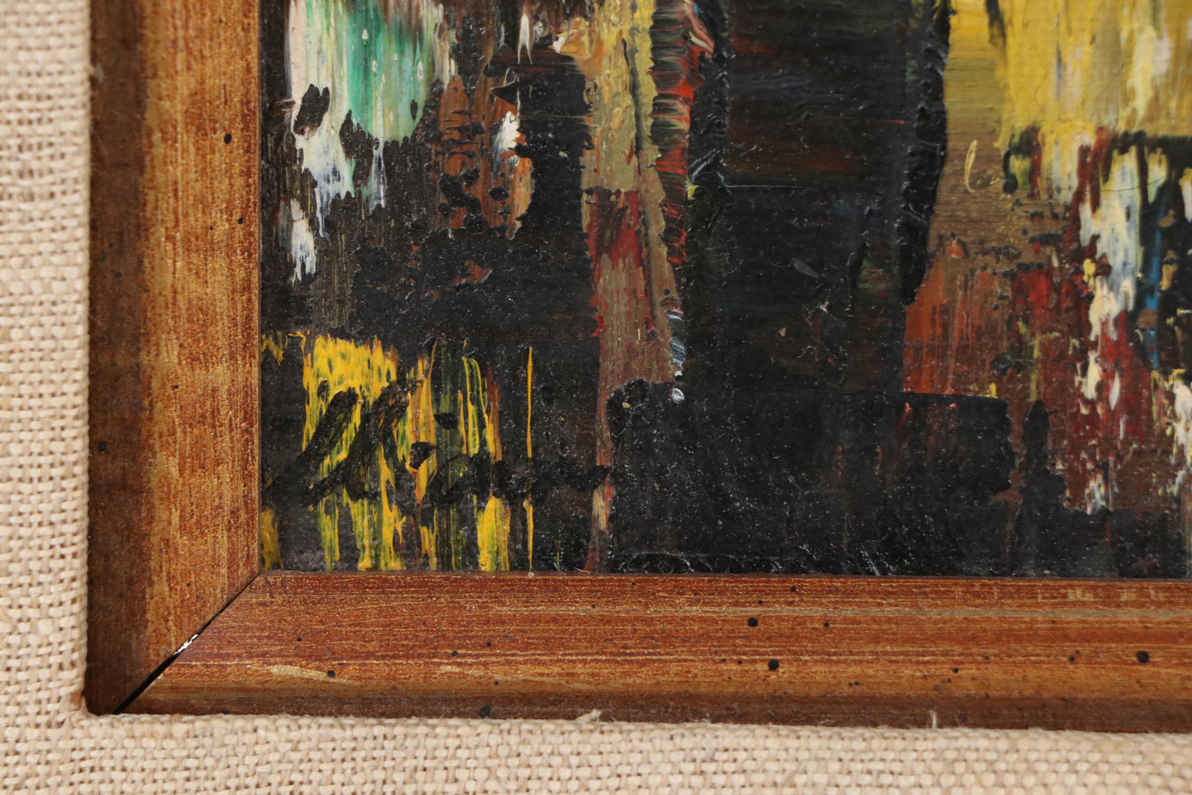 Oil Painting of Abstract Composition, Mid-20th Century