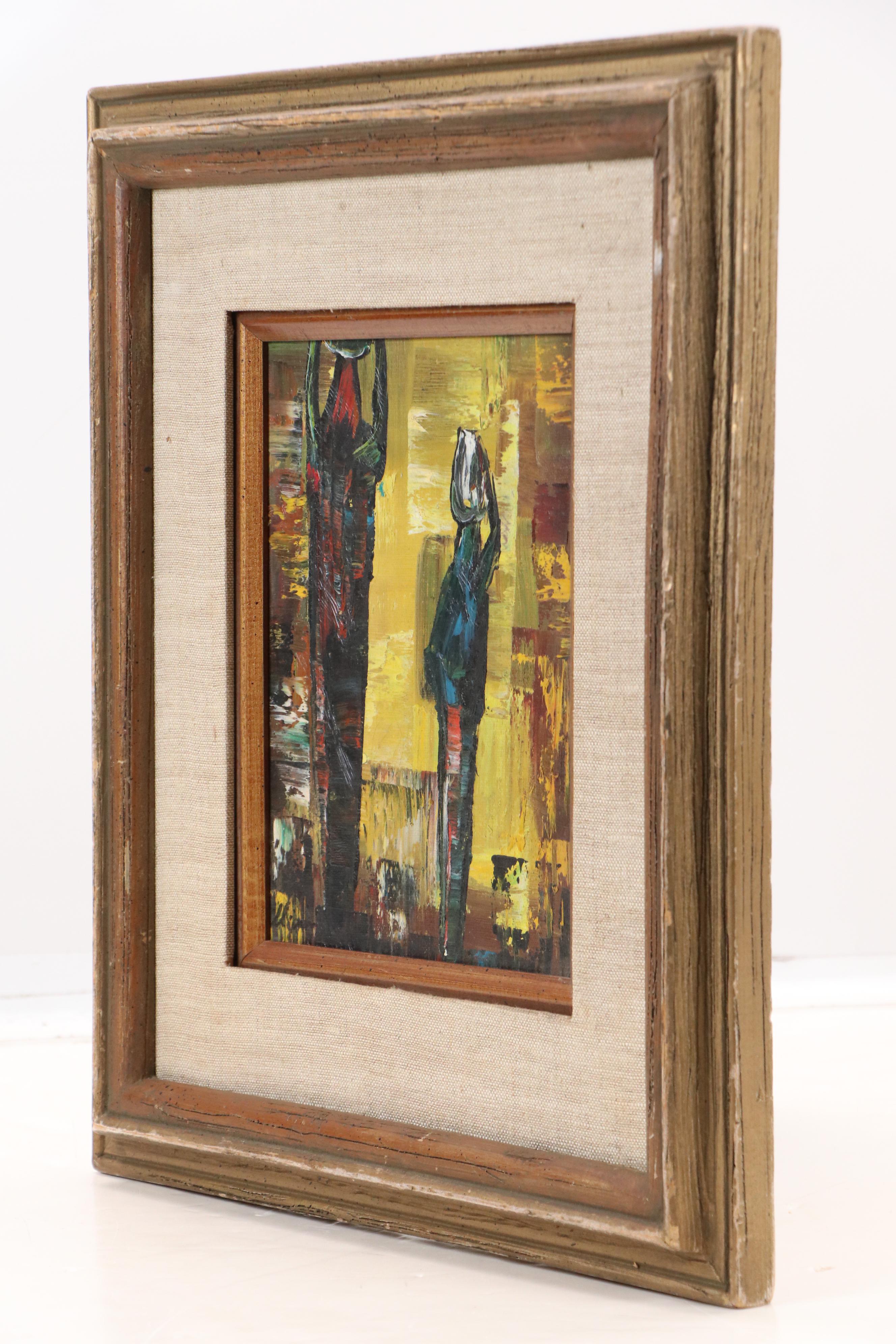 Oil Painting of Abstract Composition, Mid-20th Century