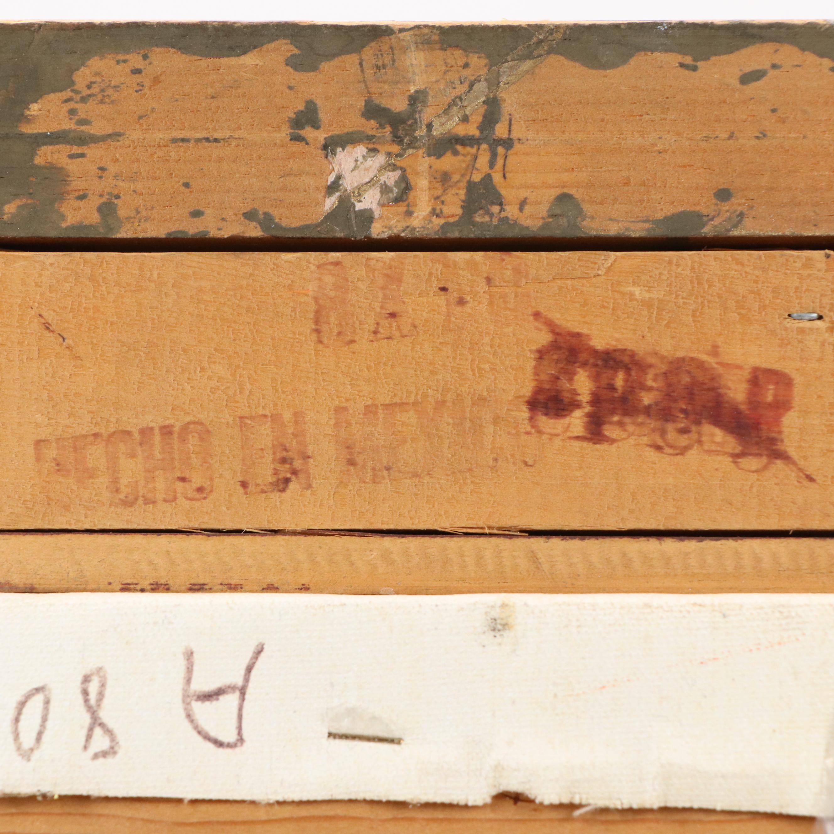 Oil Painting of Abstract Composition, Mid-20th Century