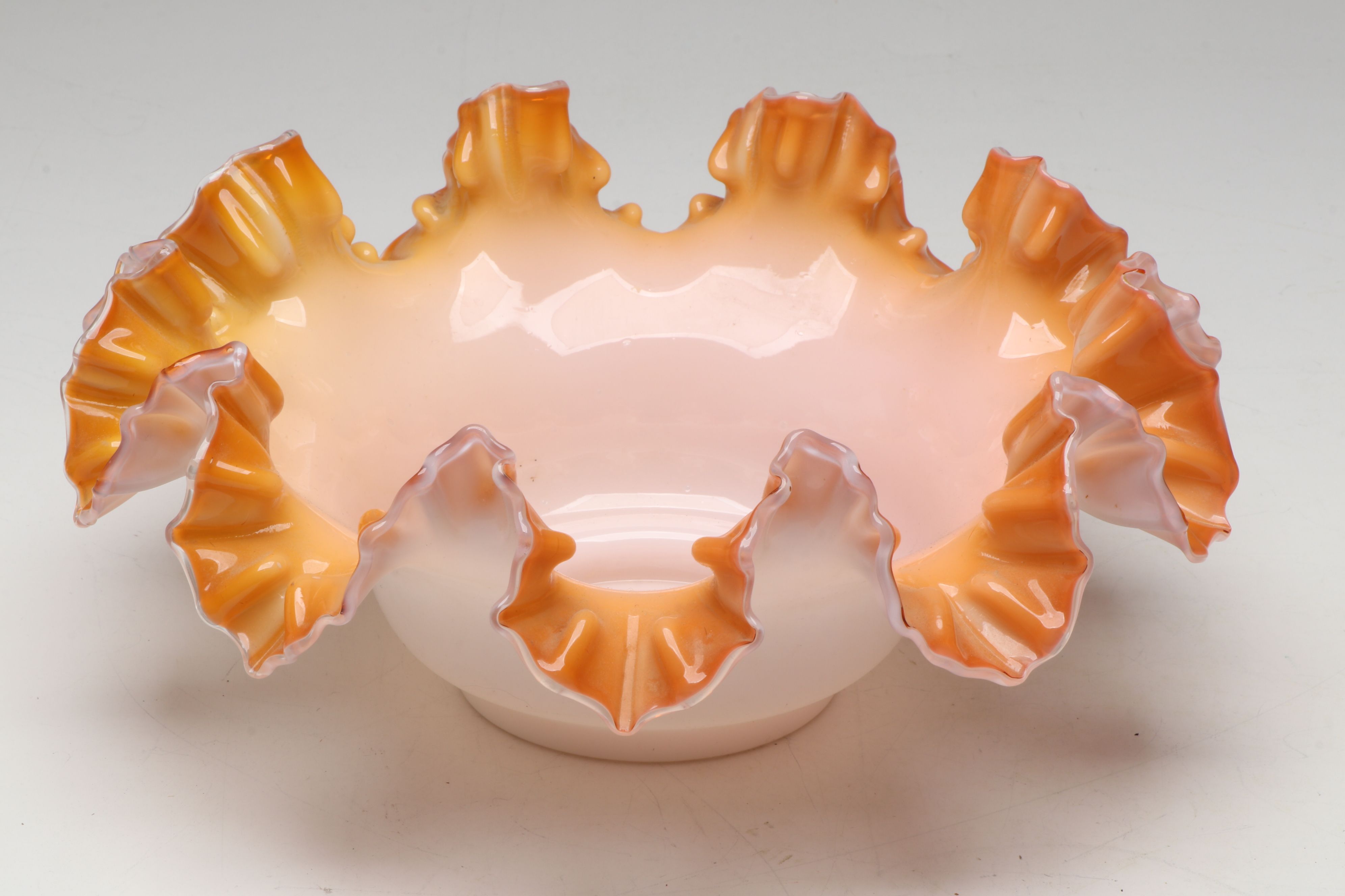 Cranberry Lattice and Ruffled Orange Brides Bowls