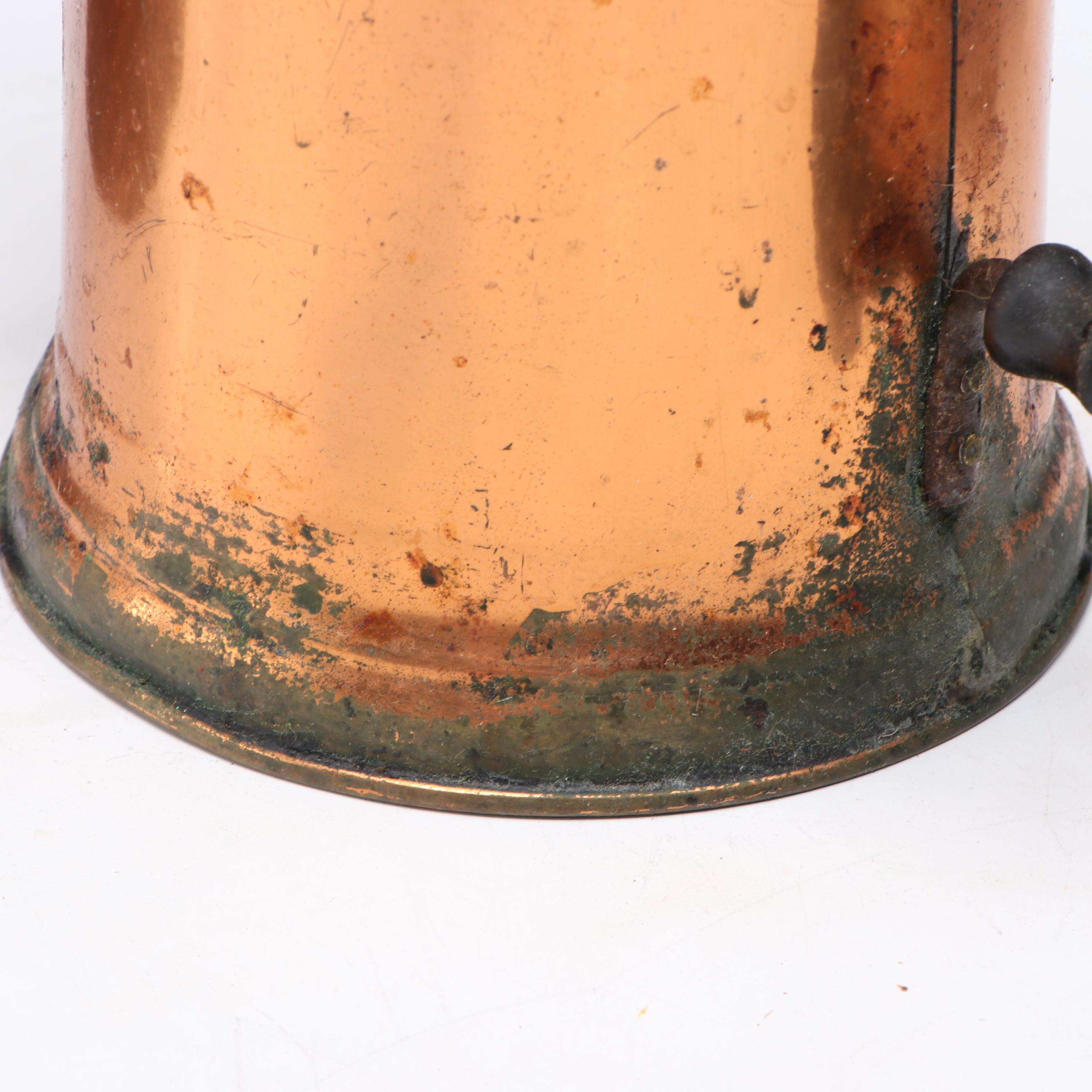 Arts & Crafts Style Hammered Copper Jug with Other Kitchenware