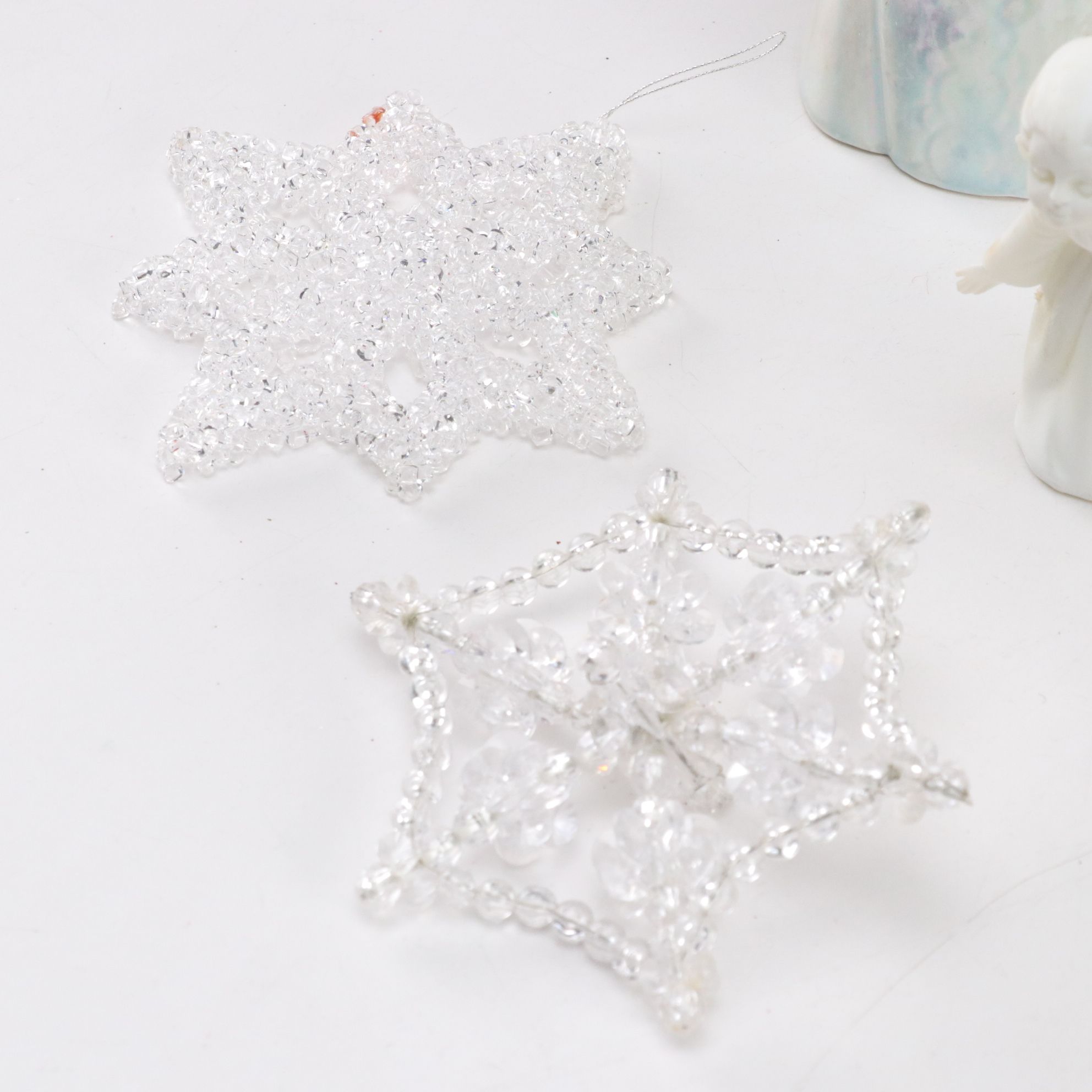 Ceramic Praying Madonna, Illuminated Church Figurines, and More Christmas Decor