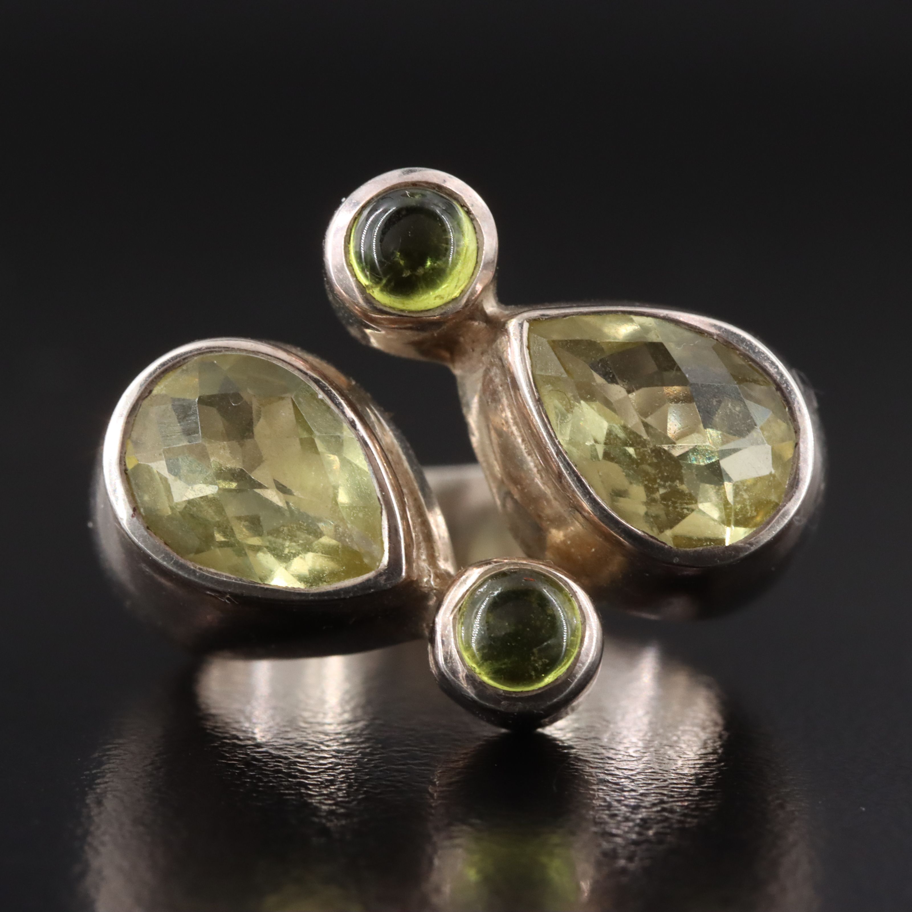 Sterling Citrine Bypass Ring