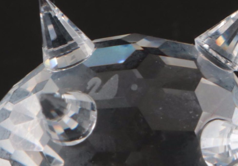 Swarovski Crystal Hedgehog, Deer, and Pig Figurines with Mirrored Stands