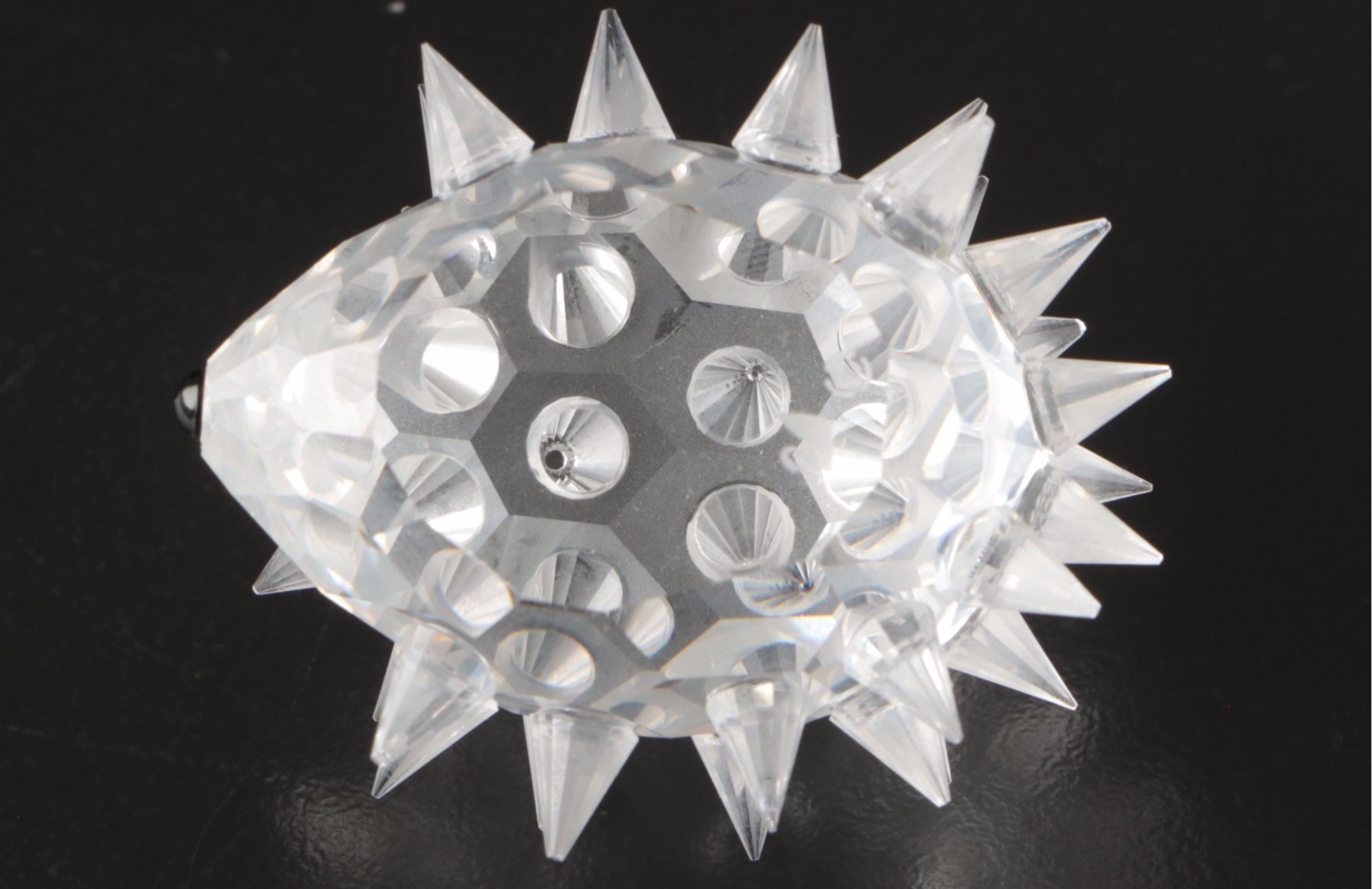 Swarovski Crystal Hedgehog, Deer, and Pig Figurines with Mirrored Stands