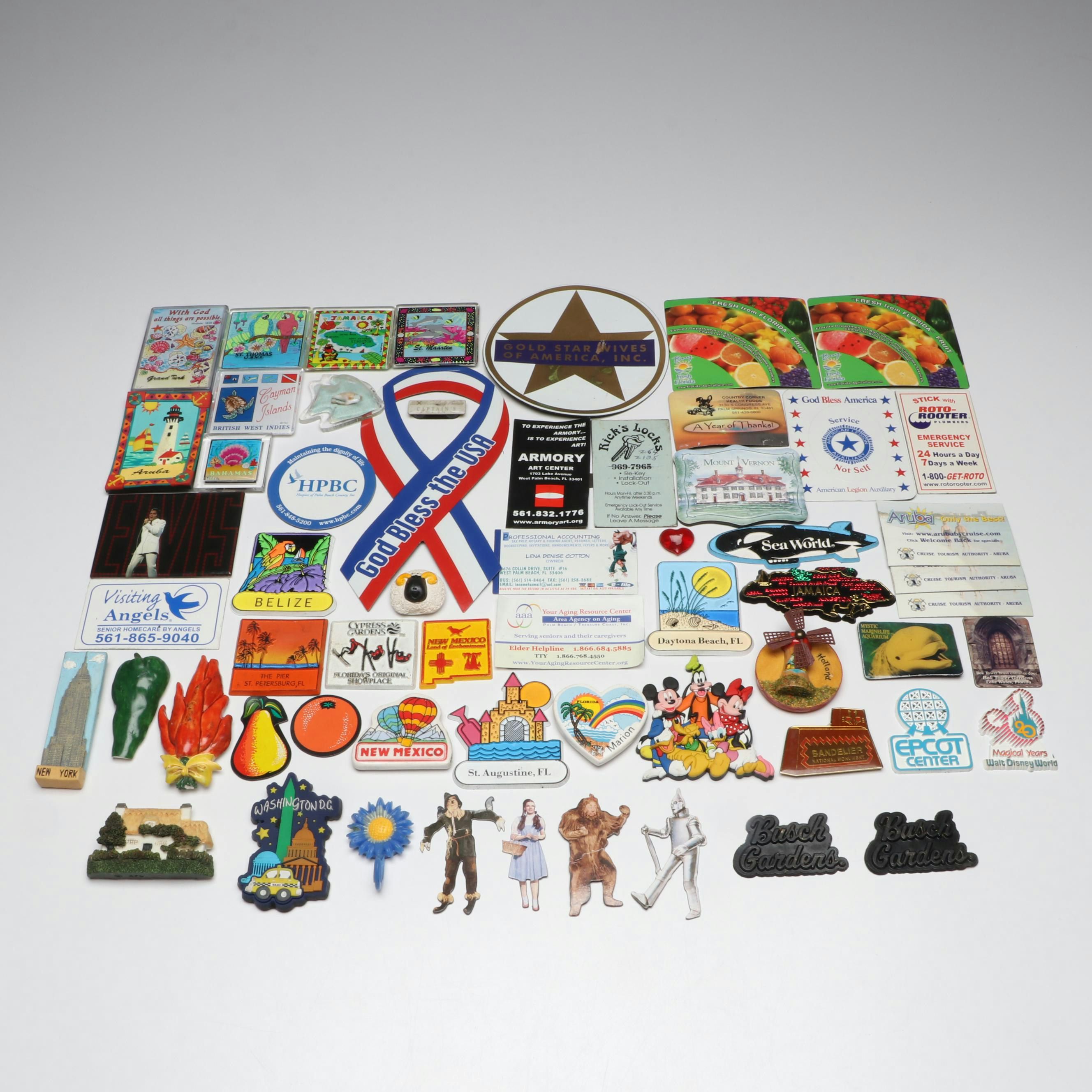 Wizard of Oz, Walt Disney World, Elvis, and More Souvenir Magnets