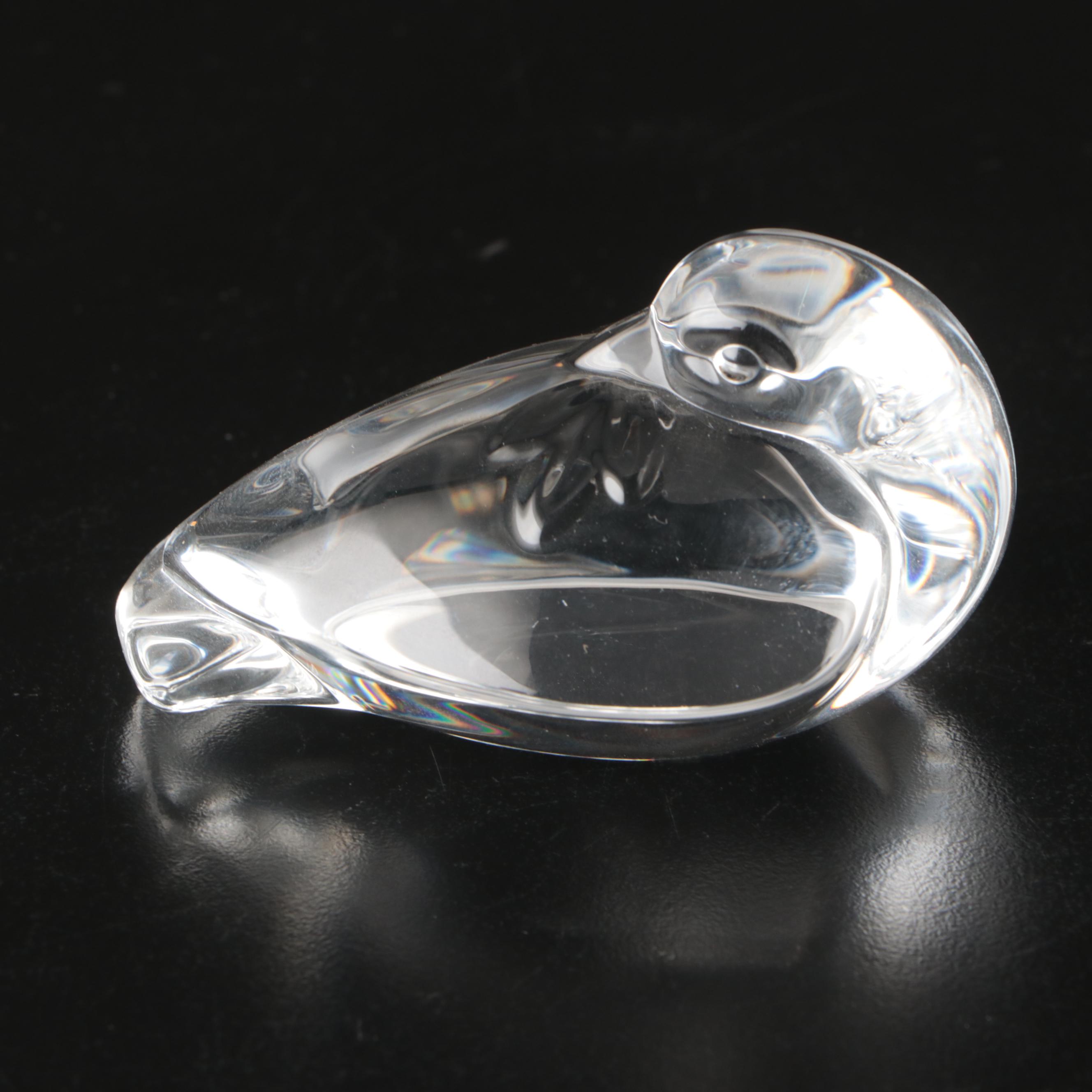 Steuben Art Glass "Dove" and "Rubber Ducky" Hand Coolers by Lloyd Atkins