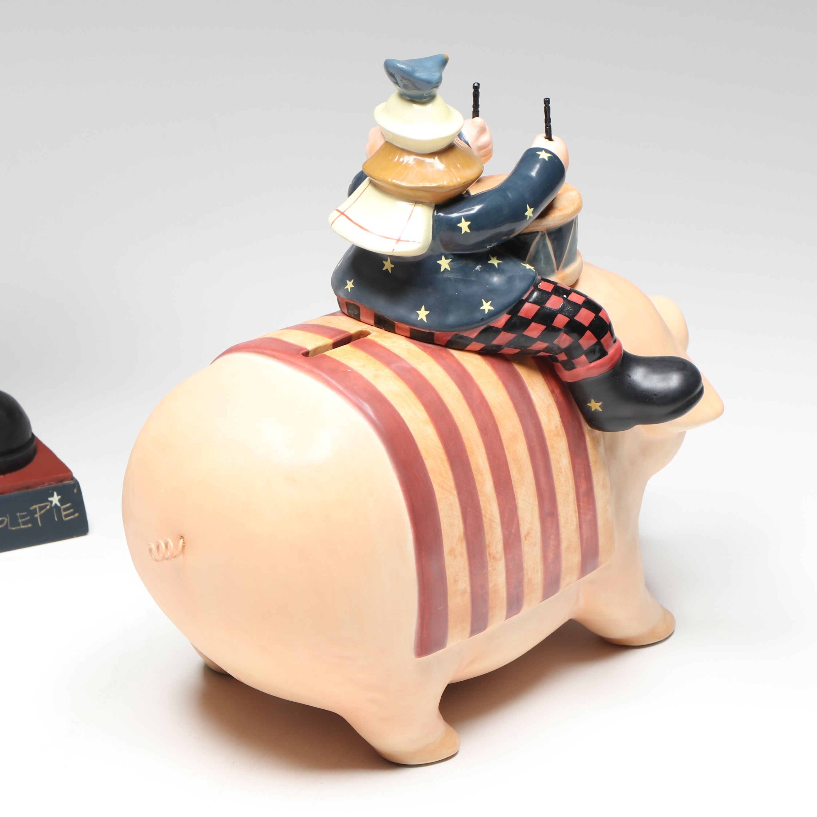 Williraye Studio "As American as Apple Pie" Figurine and Other Bank