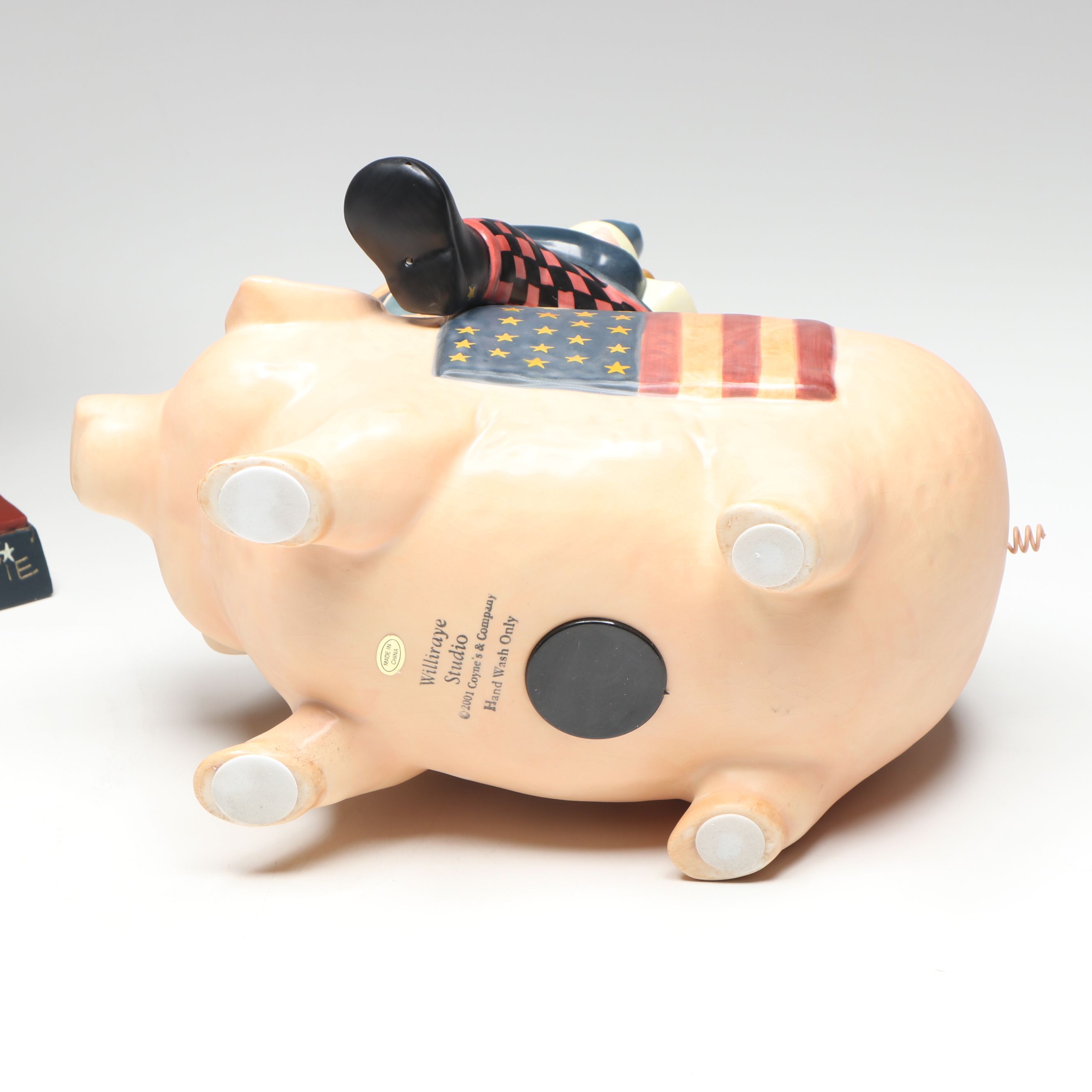 Williraye Studio "As American as Apple Pie" Figurine and Other Bank