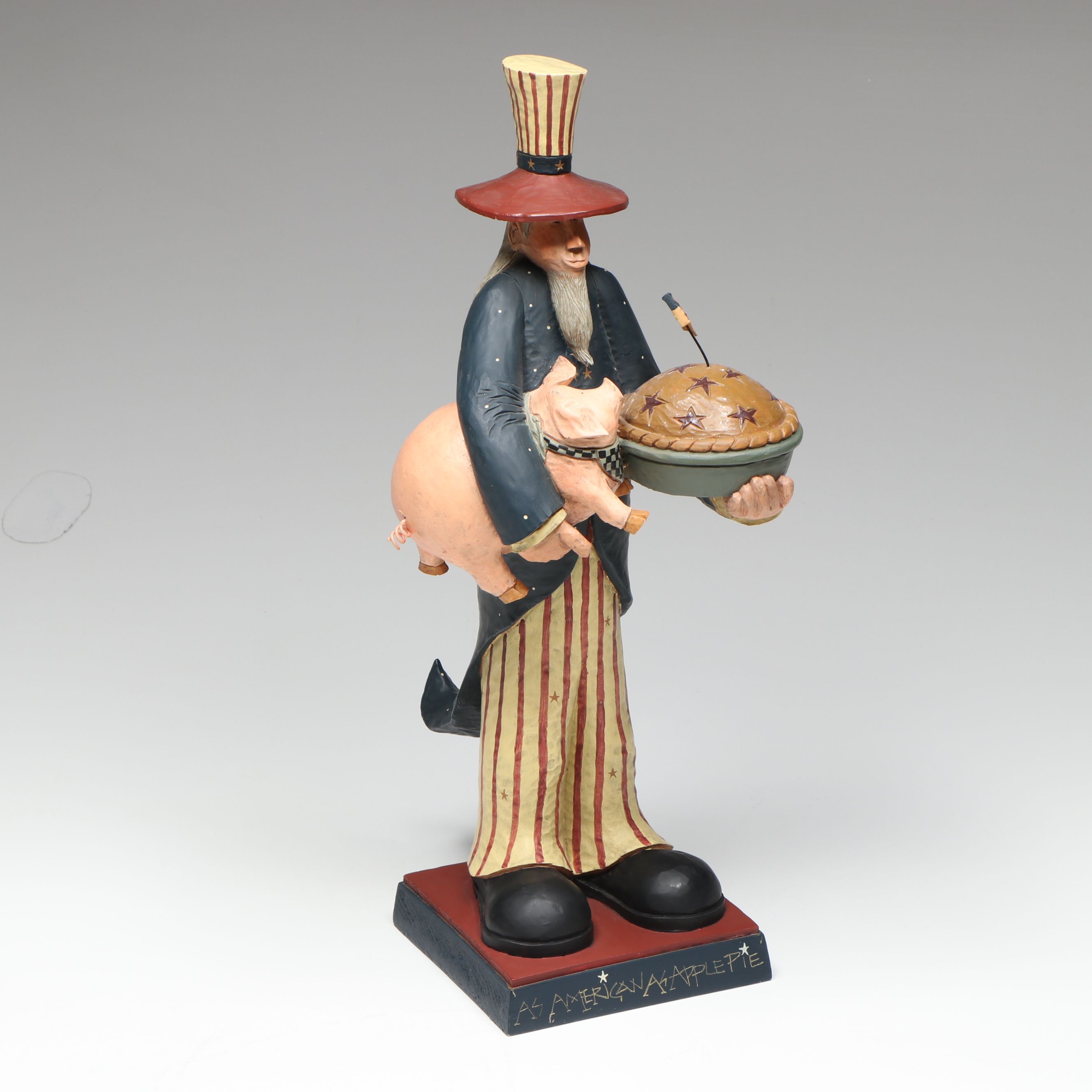 Williraye Studio "As American as Apple Pie" Figurine and Other Bank