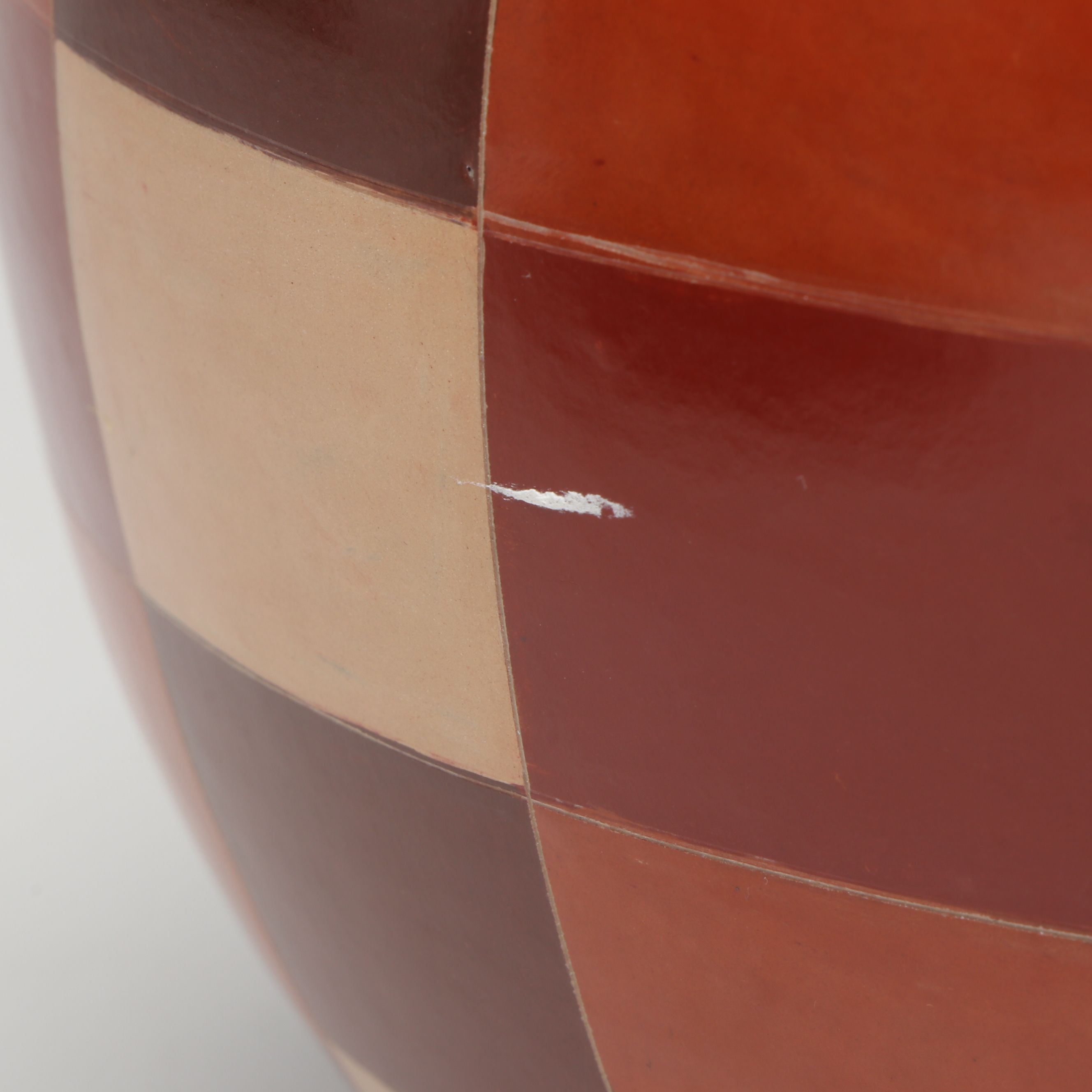 Patti Carpenter Style Ceramic Checkered Round Orb Vases