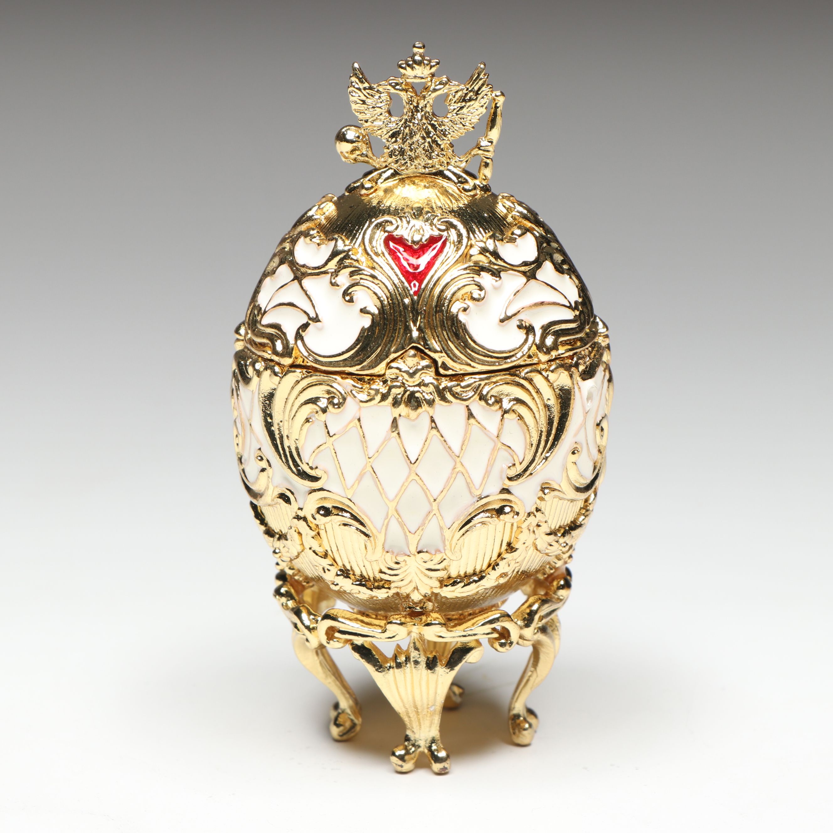 Qifu and Fasalino Fabergé Egg Style Limoges Boxes