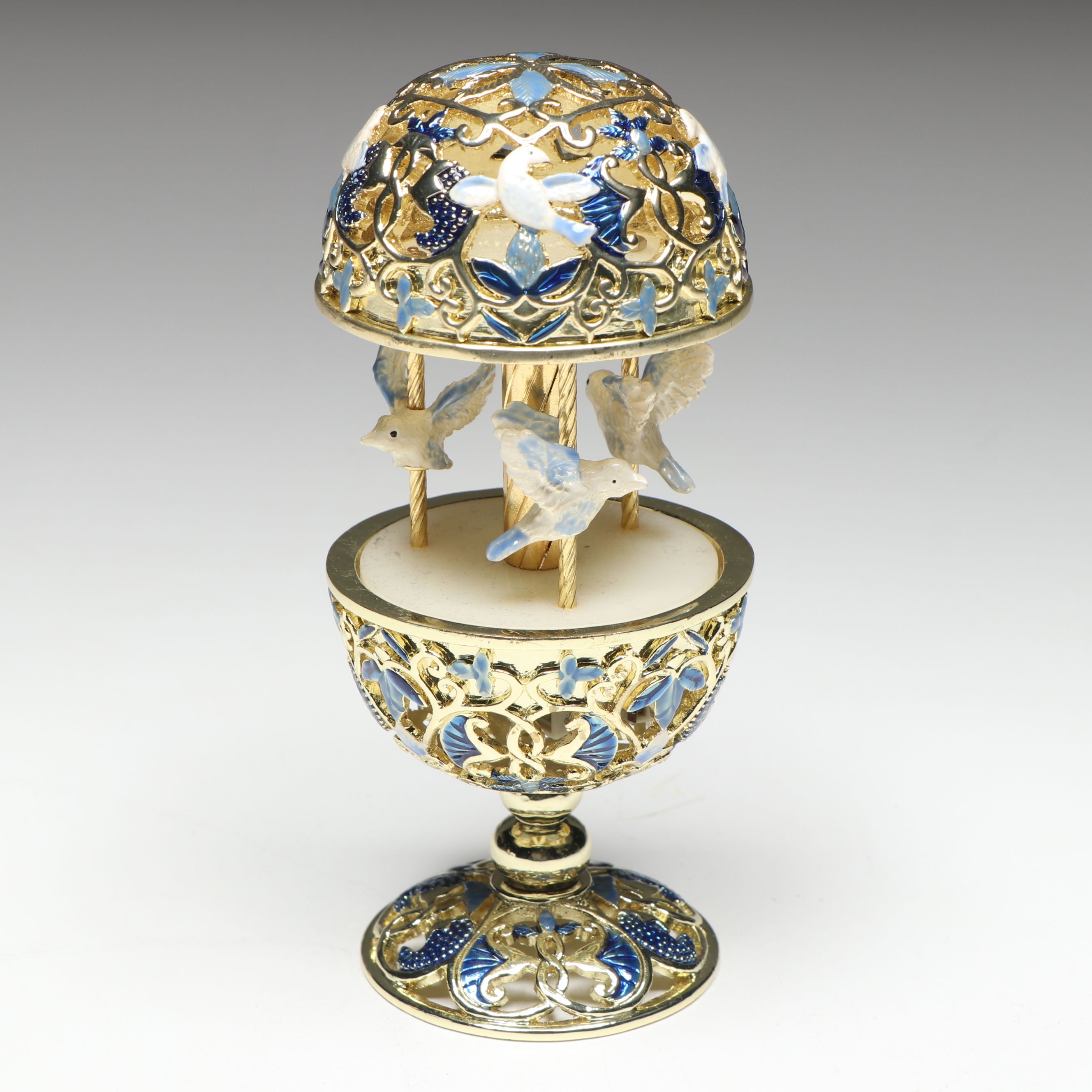 Keren Kopal Bird Decorated Fabergé Egg Style Music Box and Limoges Boxes
