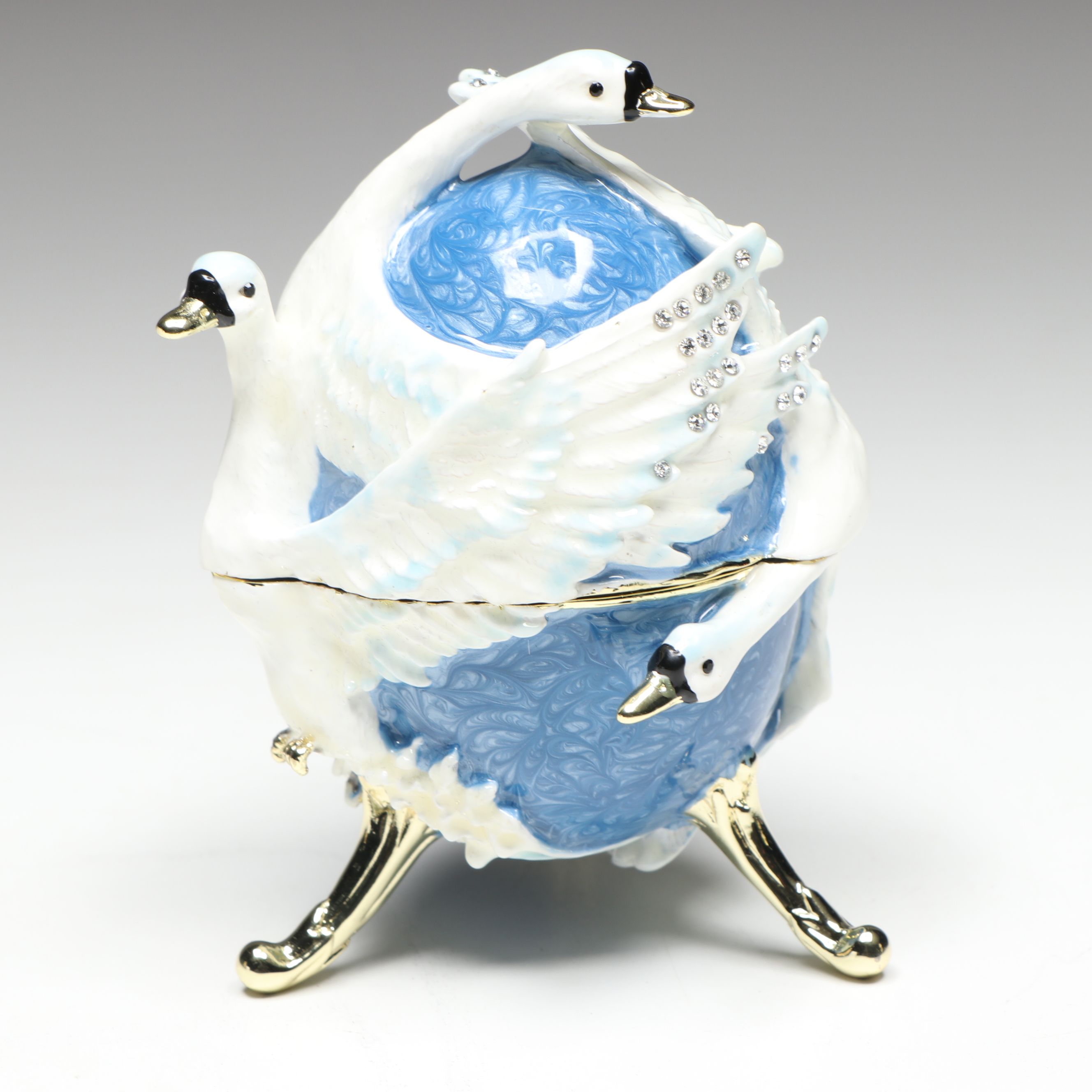 Keren Kopal Bird Decorated Fabergé Egg Style Music Box and Limoges Boxes