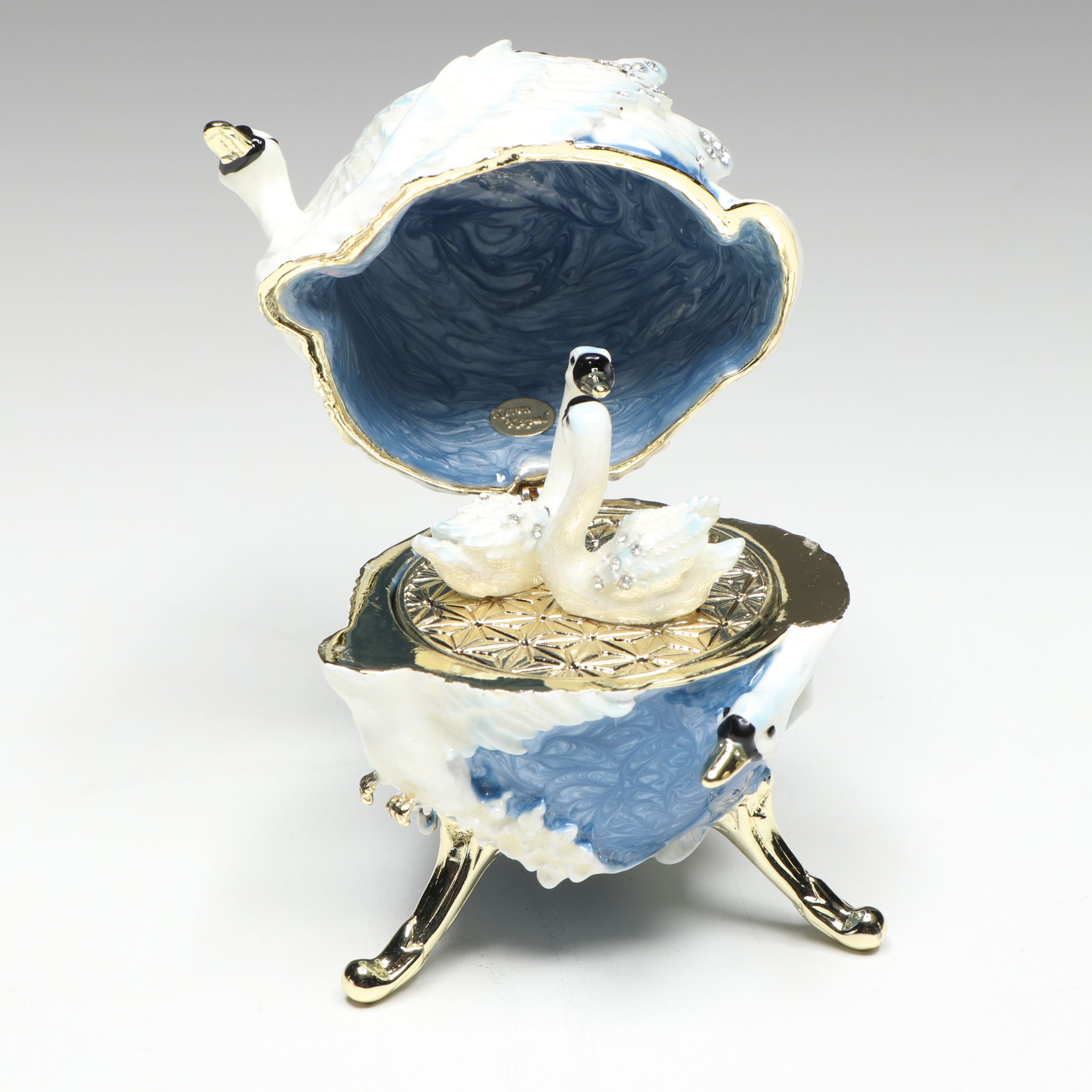 Keren Kopal Bird Decorated Fabergé Egg Style Music Box and Limoges Boxes