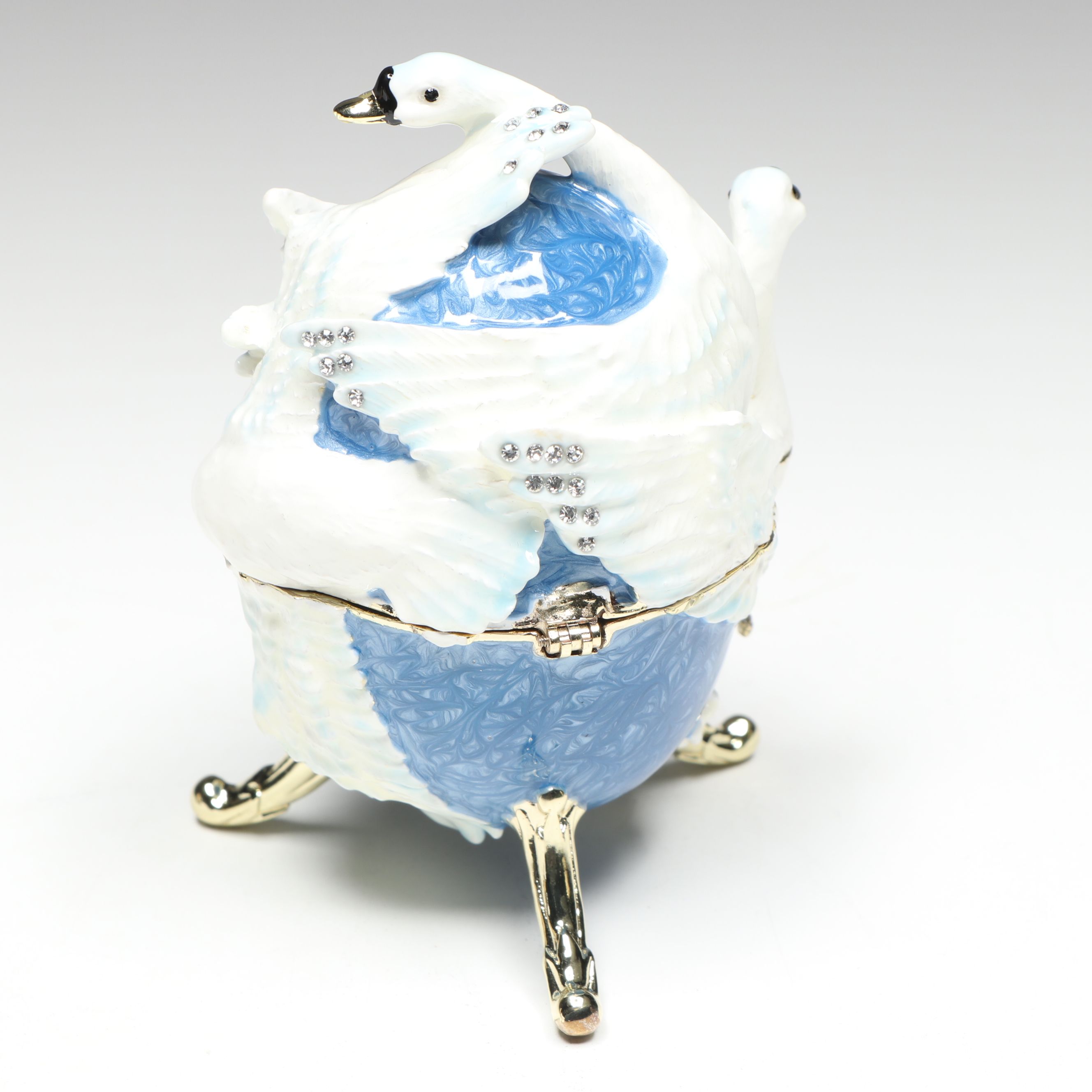 Keren Kopal Bird Decorated Fabergé Egg Style Music Box and Limoges Boxes