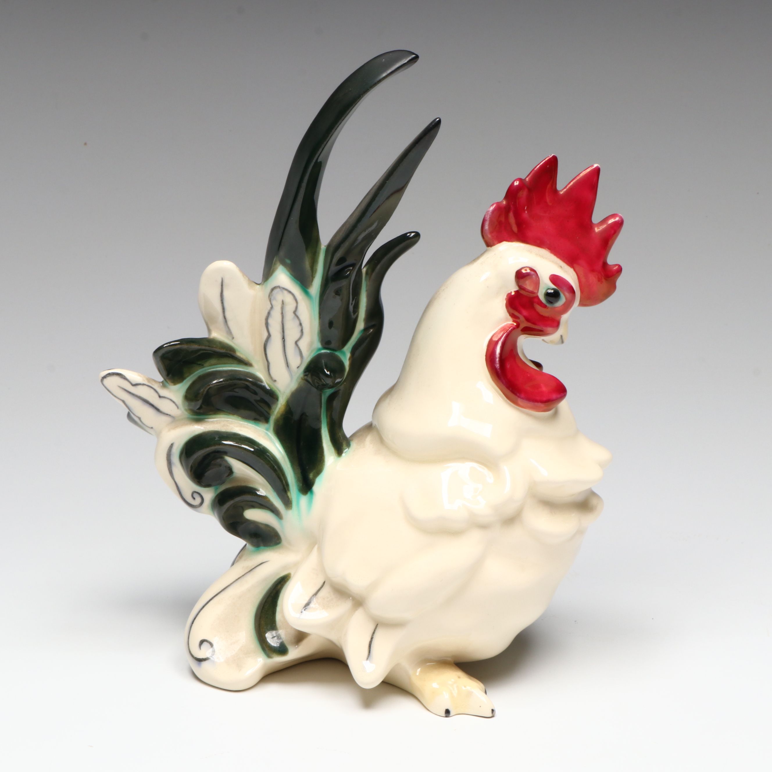 Ceramic Owl, Dove, Chicken and Rooster Figurines