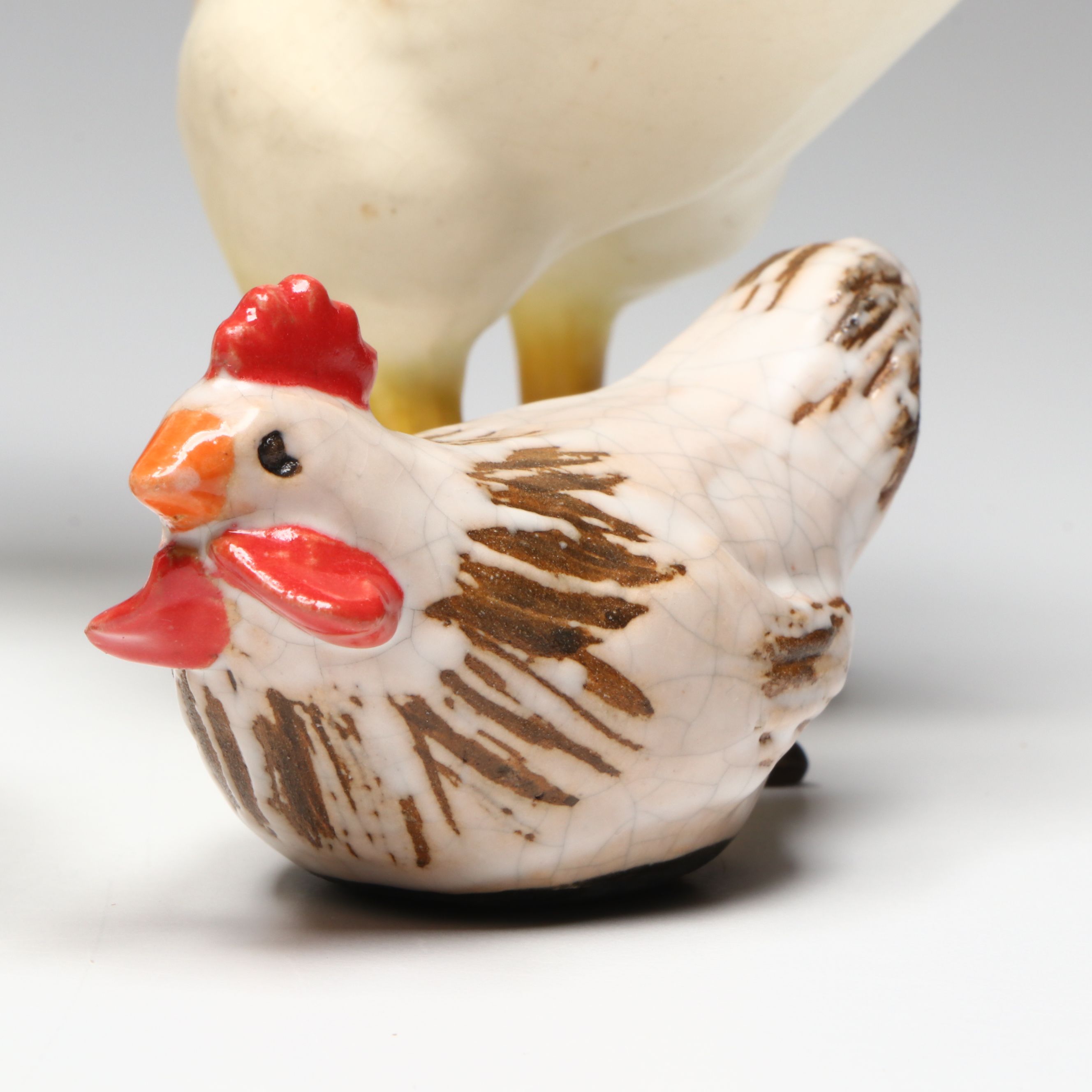 Ceramic Owl, Dove, Chicken and Rooster Figurines