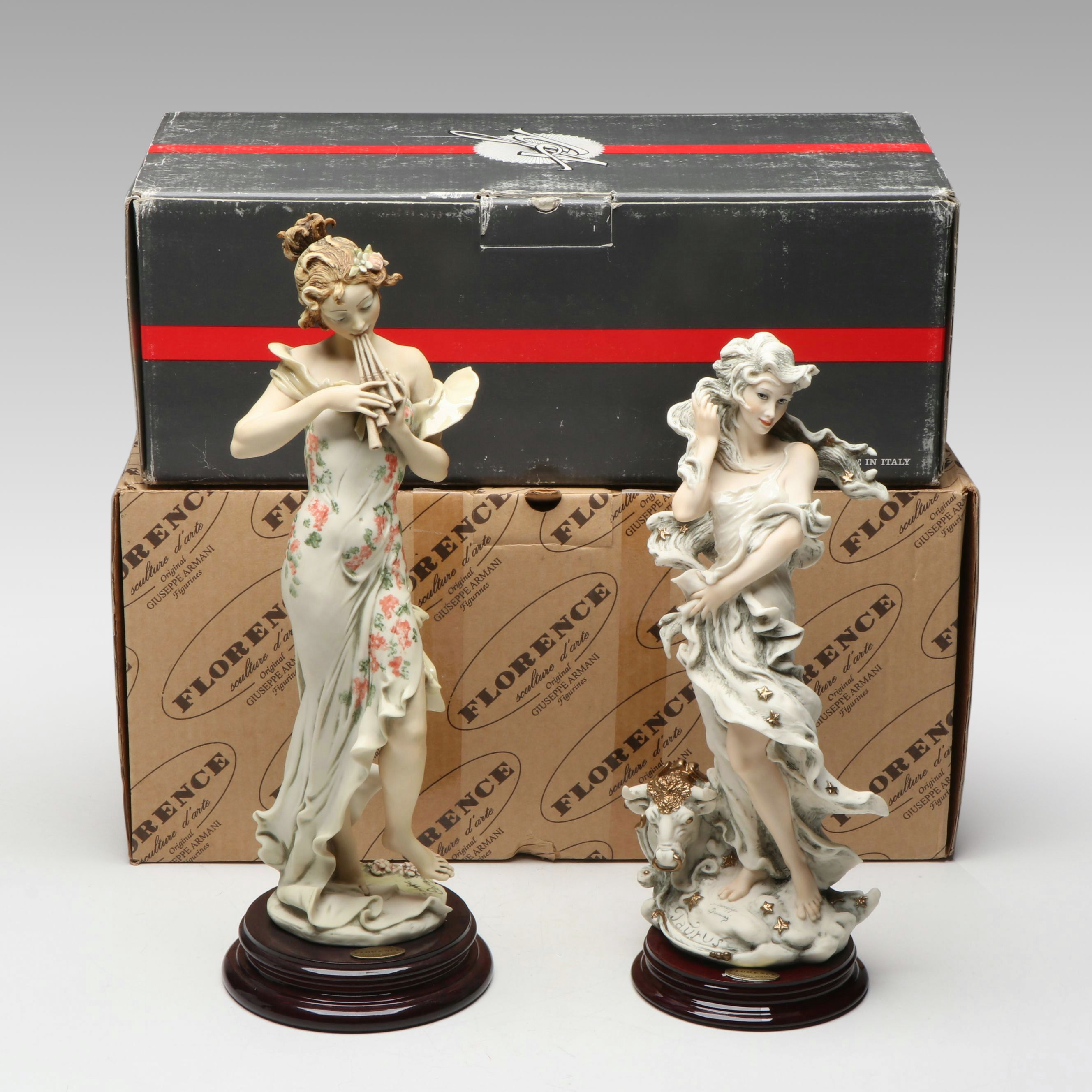 Giuseppe Armani "Melody" and "Taurus" Porcelain Figures