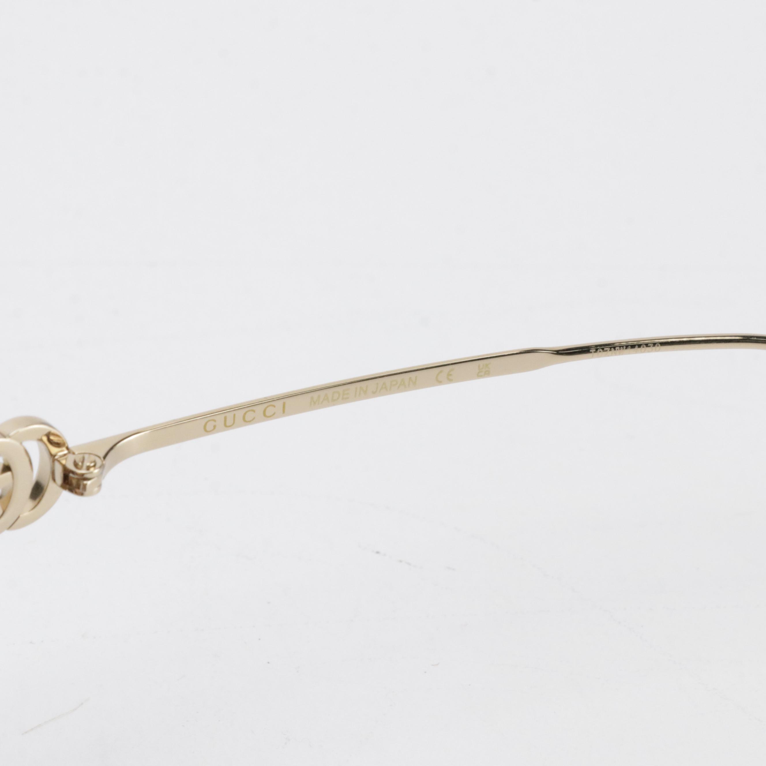 Gucci GG1566S 002 Havana/Gold Metal Temple Sunglasses in Case