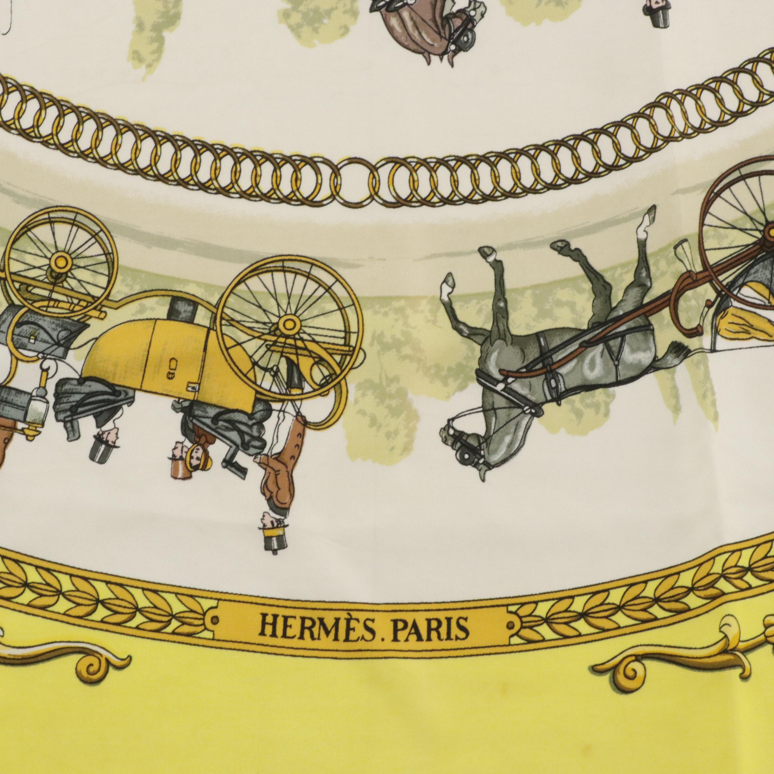 Hermès "La Promenade De Longchamps" Silk Twill Scarf 90