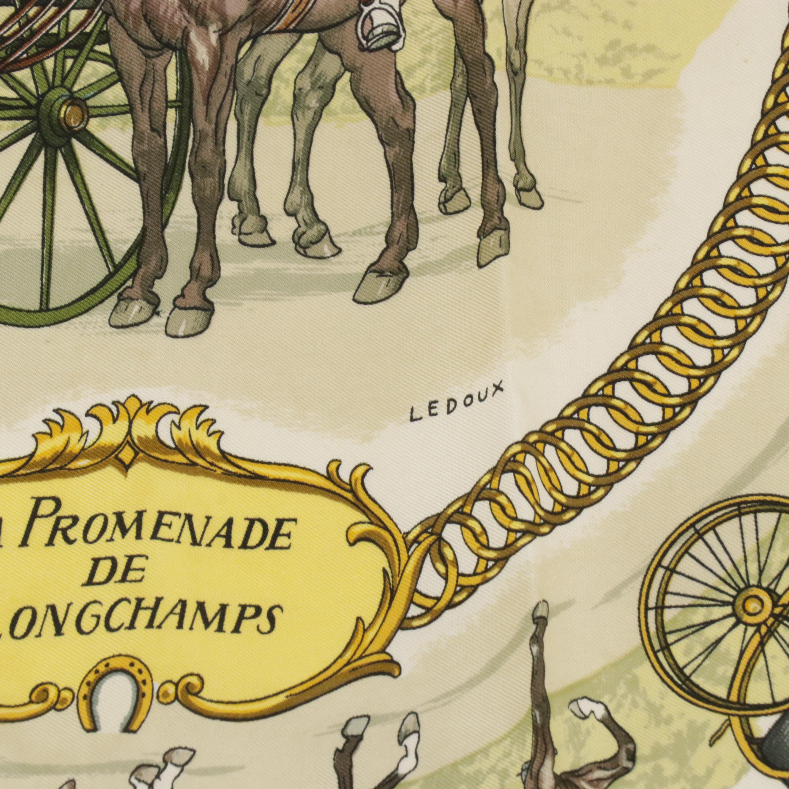 Hermès "La Promenade De Longchamps" Silk Twill Scarf 90