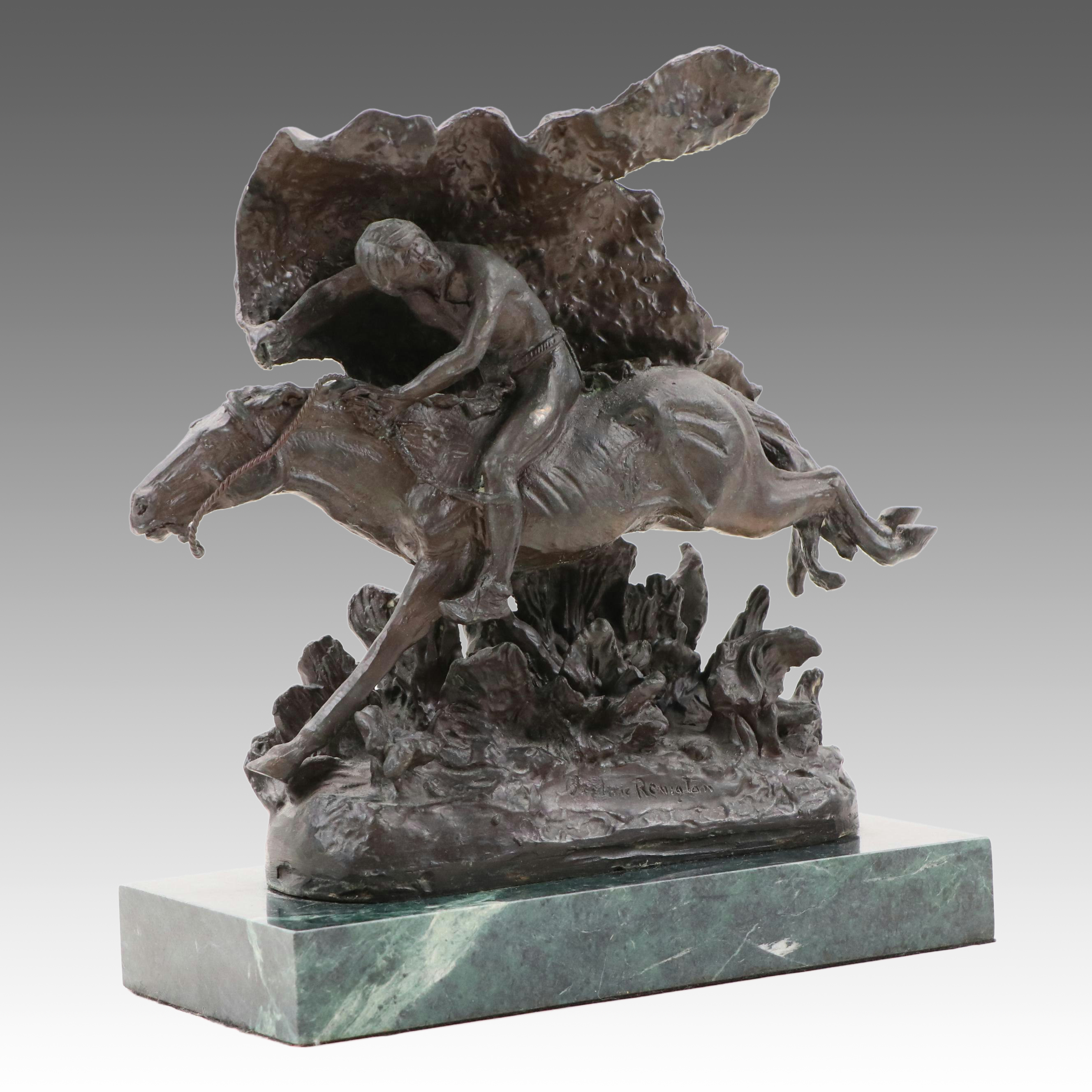 Cast Bronze Statue After Frederic Remington "The Horse Thief"