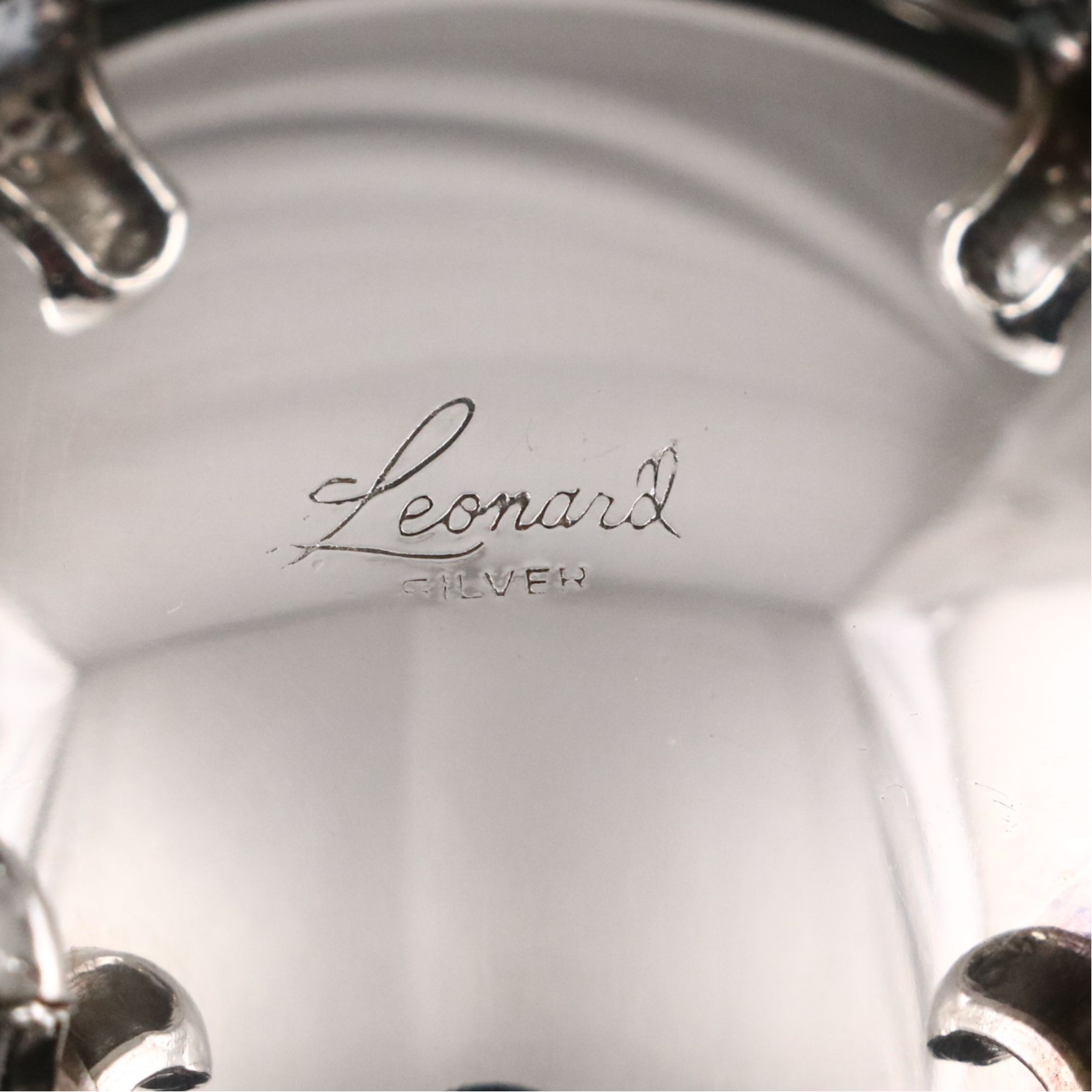 Leonard Silver Plate "LEO9" 4-Piece Tea Service and "LEO15" Footed Tray