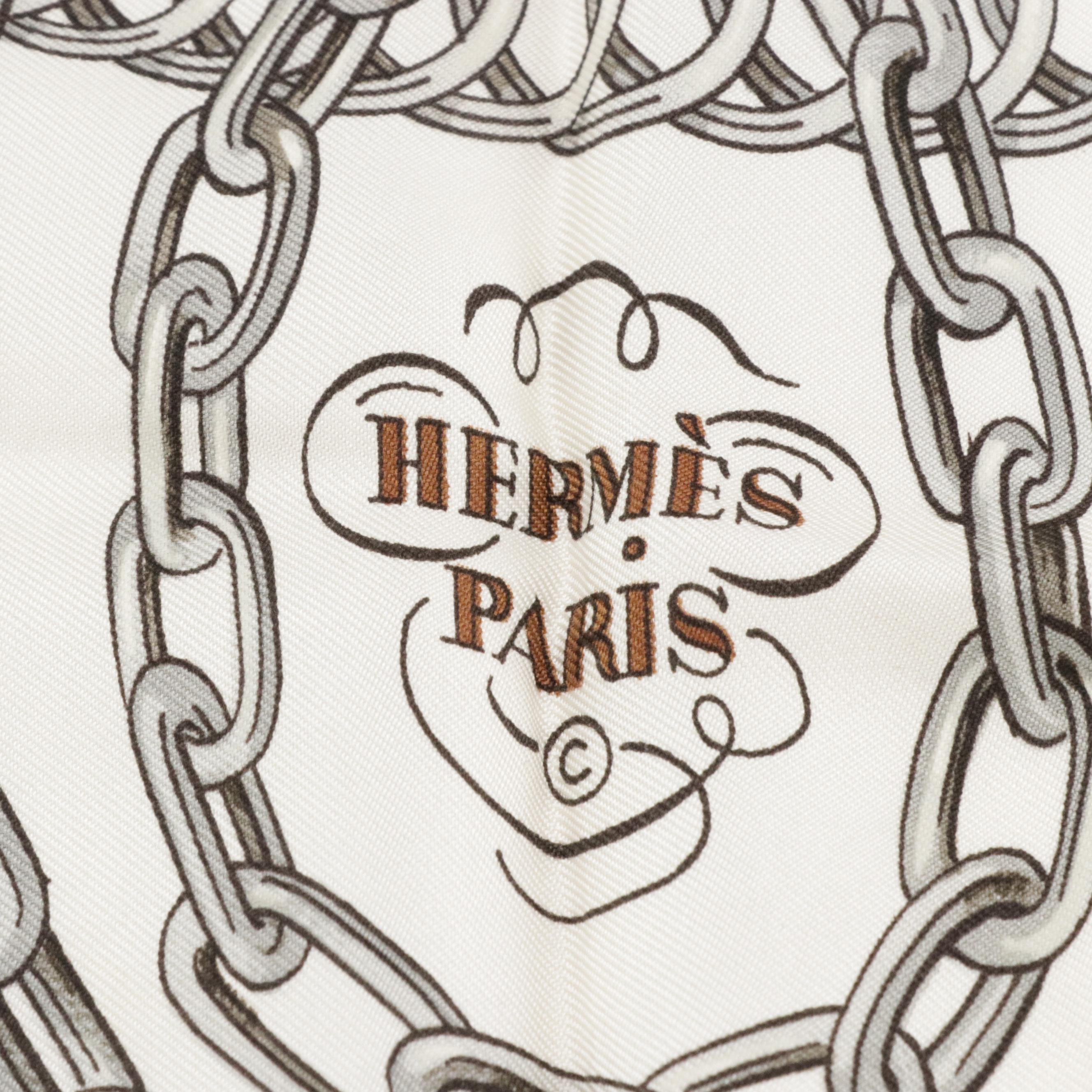 Hermès Early Issue "Équipages" Scarf 90 in Silk Twill