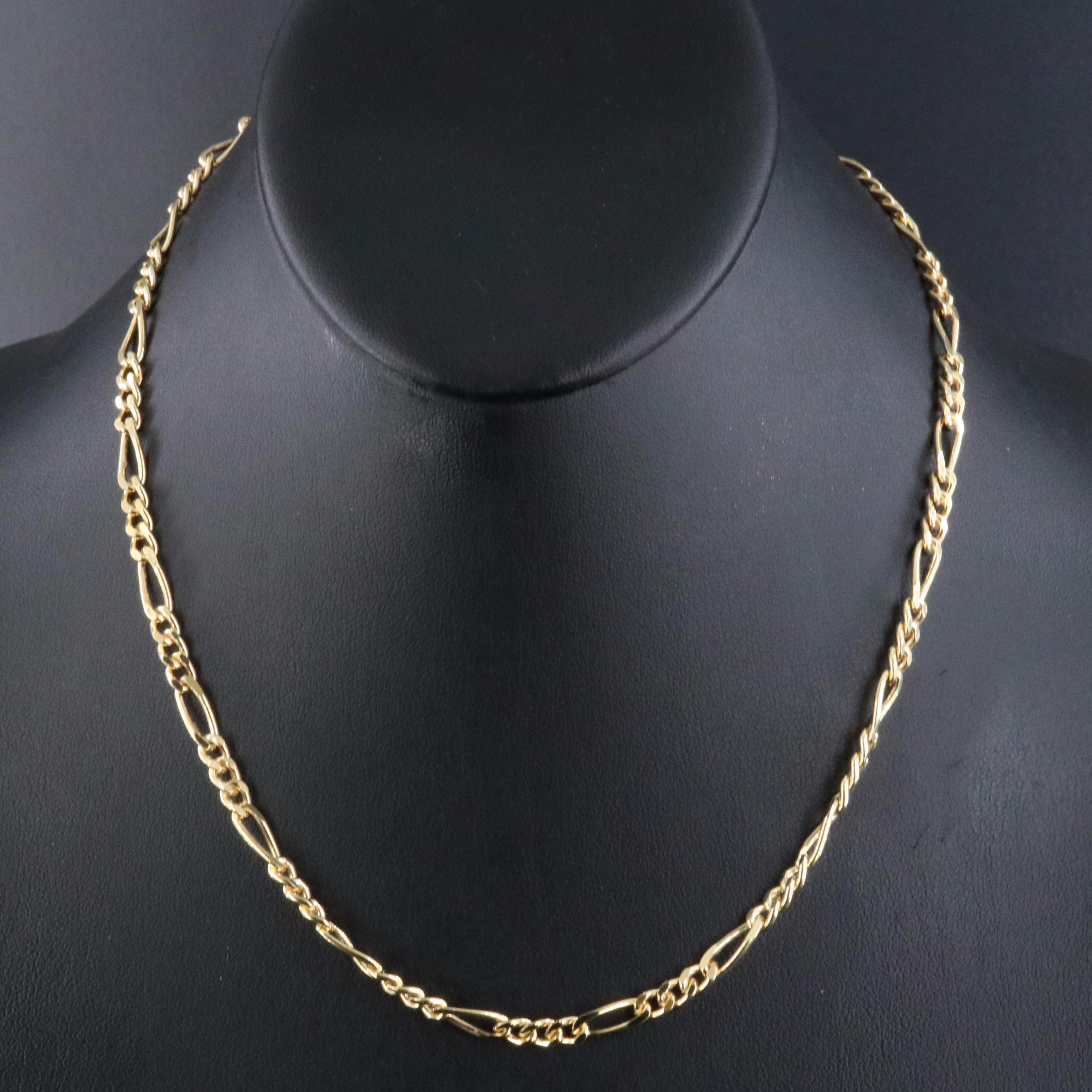 Sterling Figaro Chain Necklace
