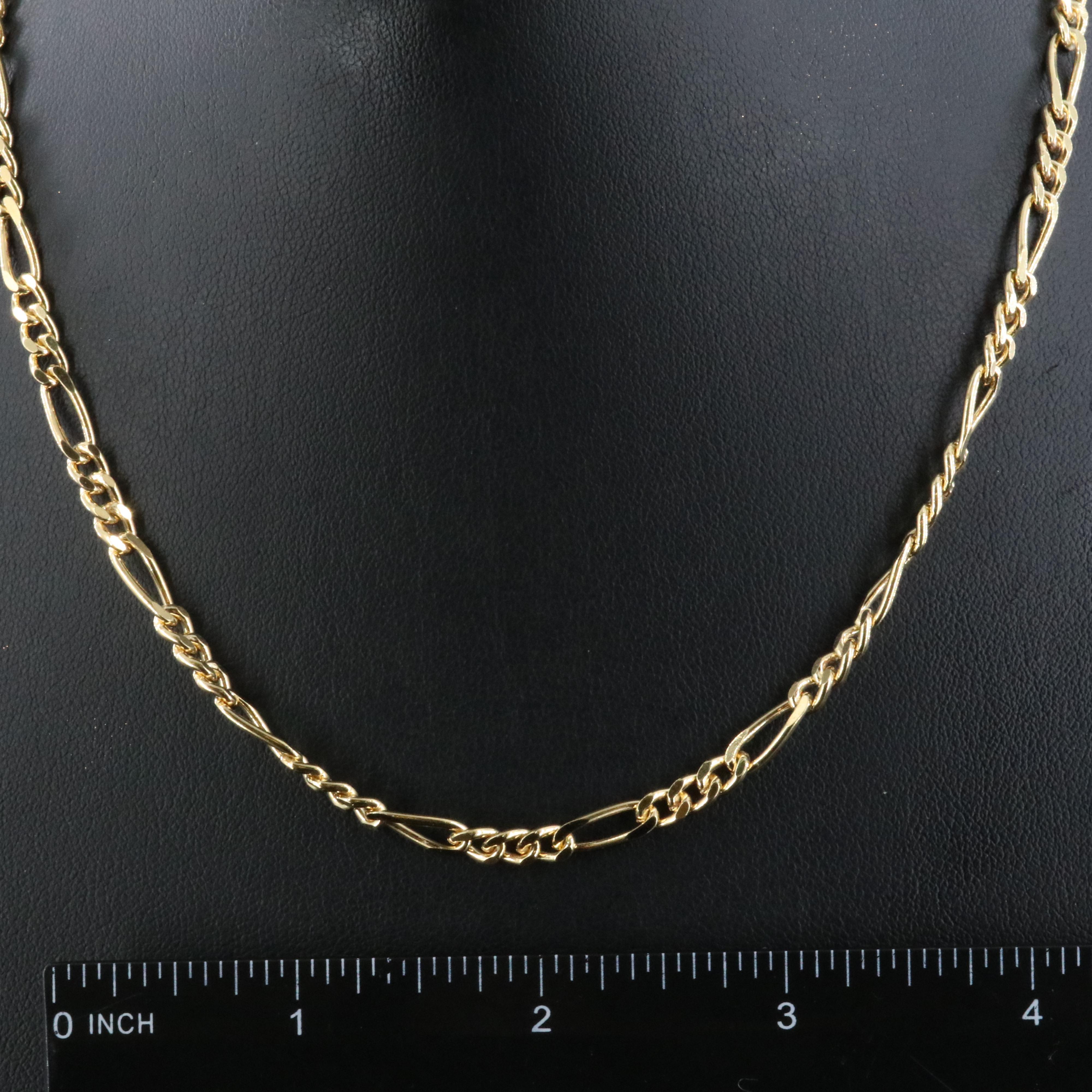 Sterling Figaro Chain Necklace
