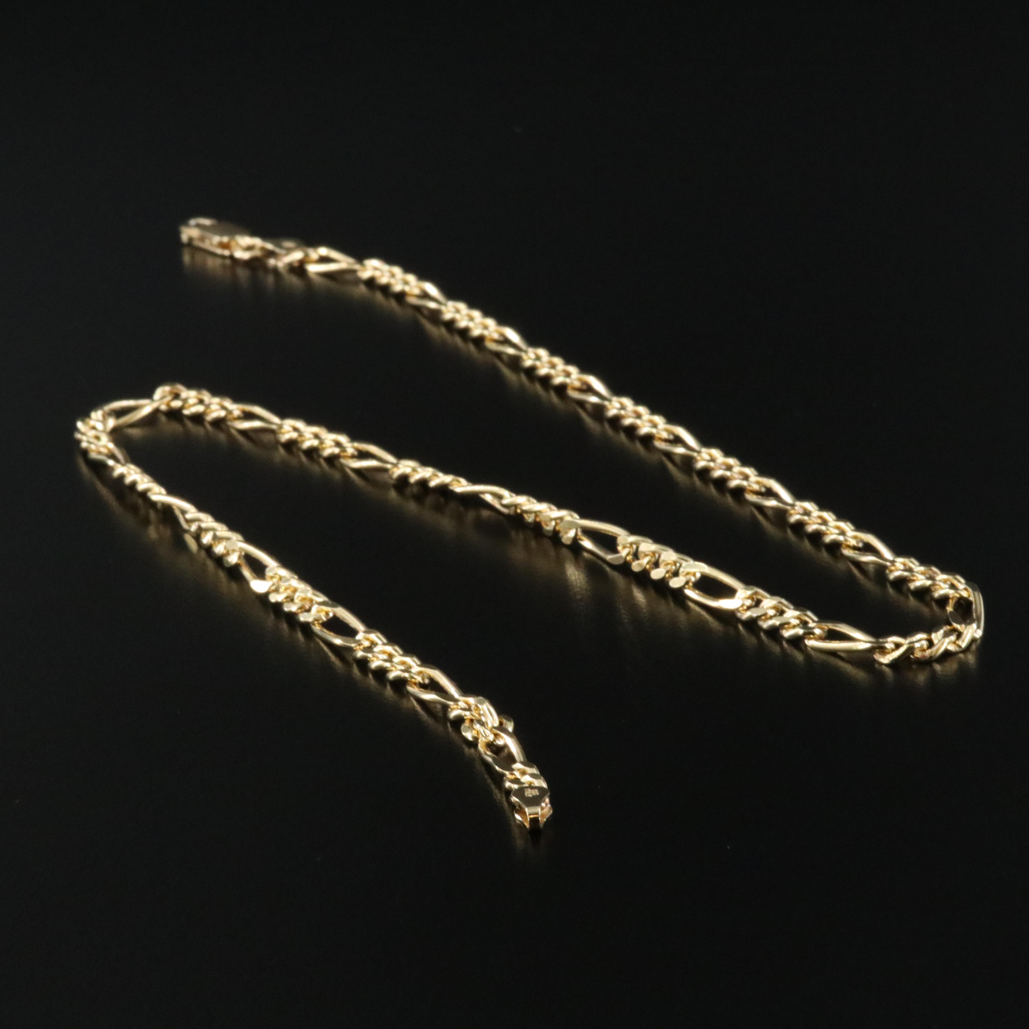 Sterling Figaro Chain Necklace