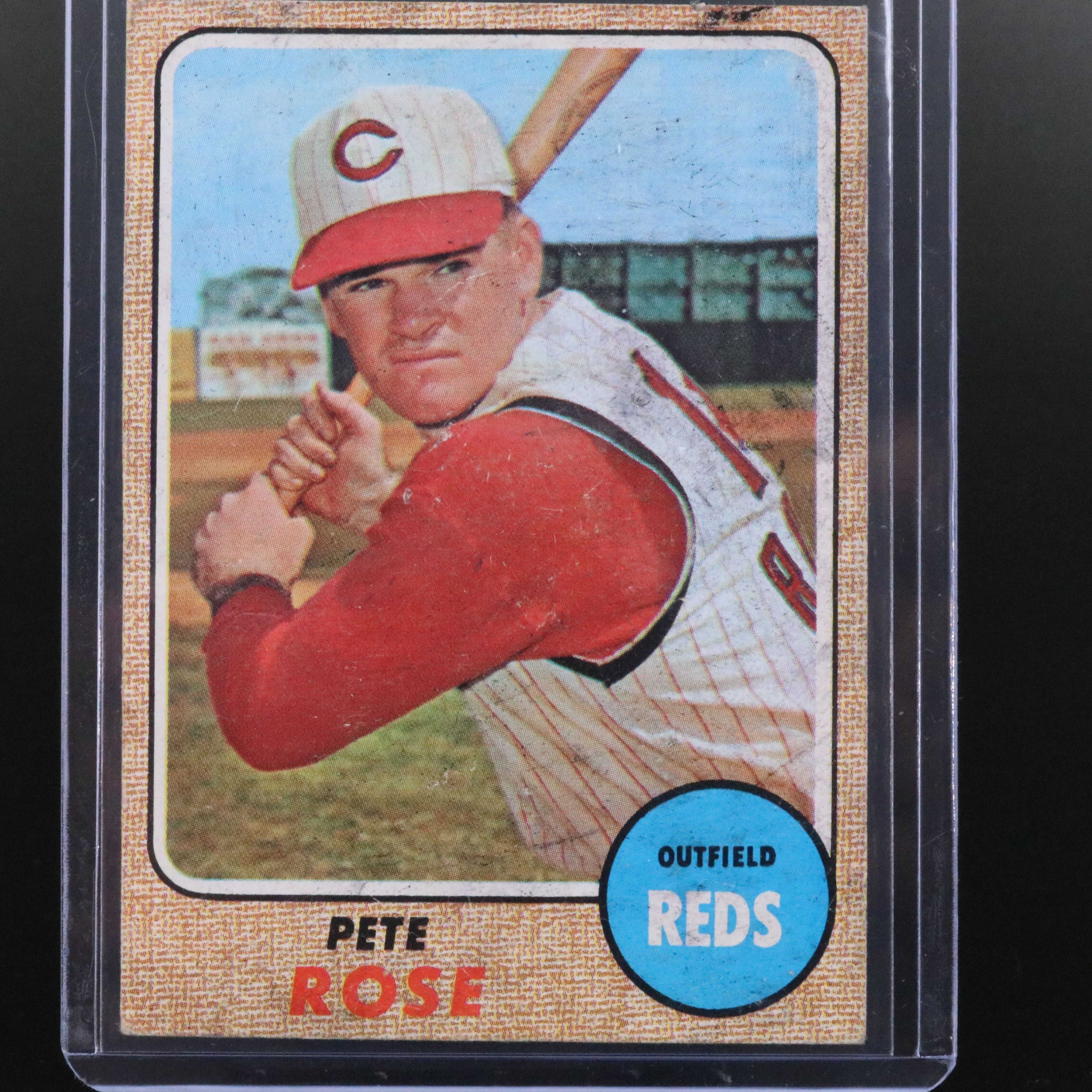 1968 Topps Pete Rose Cincinnati Reds Baseball Card